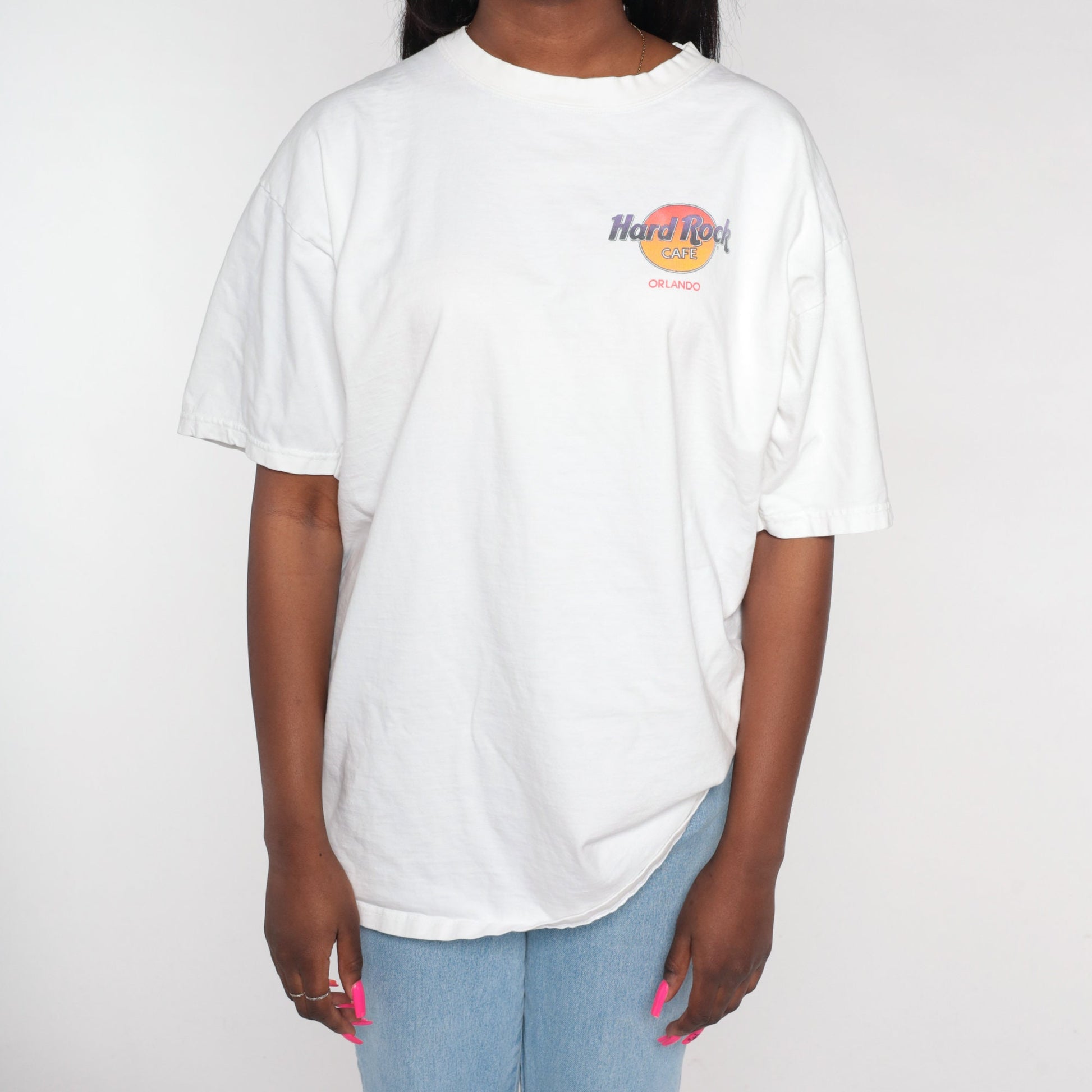 90s Hard Rock Cafe Orlando Graphic T-Shirt Kingdom of Rock and Roll White Extra Large