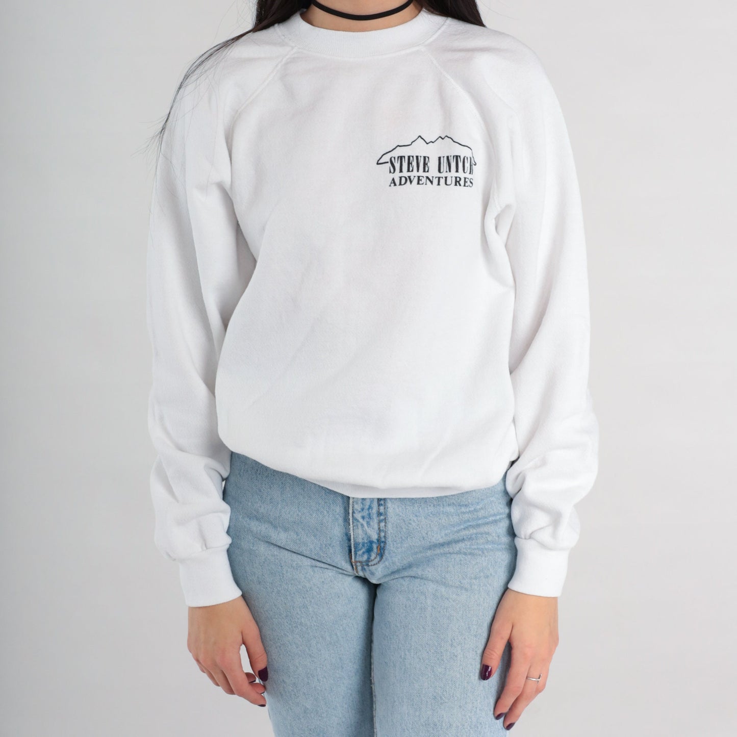 90s Steve Untch Adventures El Altar Ecuador Mountain Sweatshirt White Medium