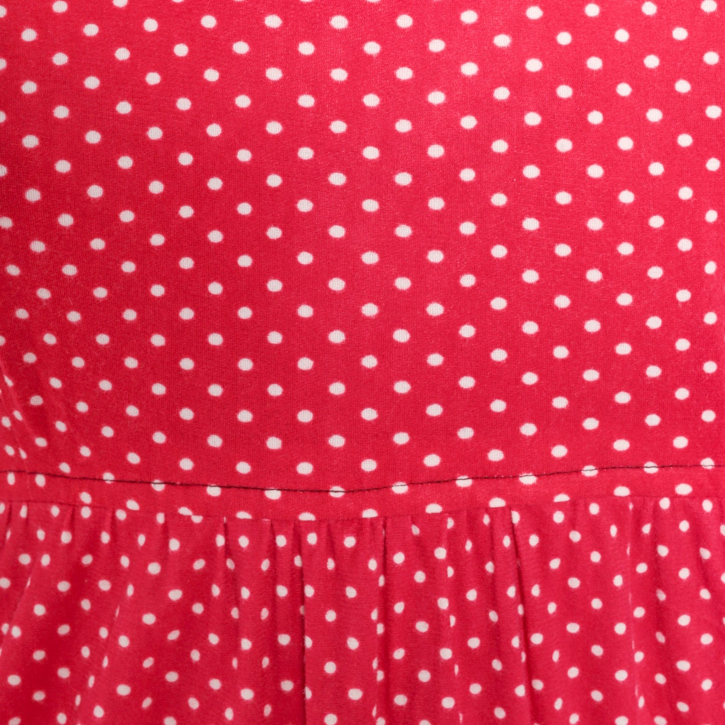 70s Red Polka Dot Maxi Dress Puff Sleeve Empire Waist Small