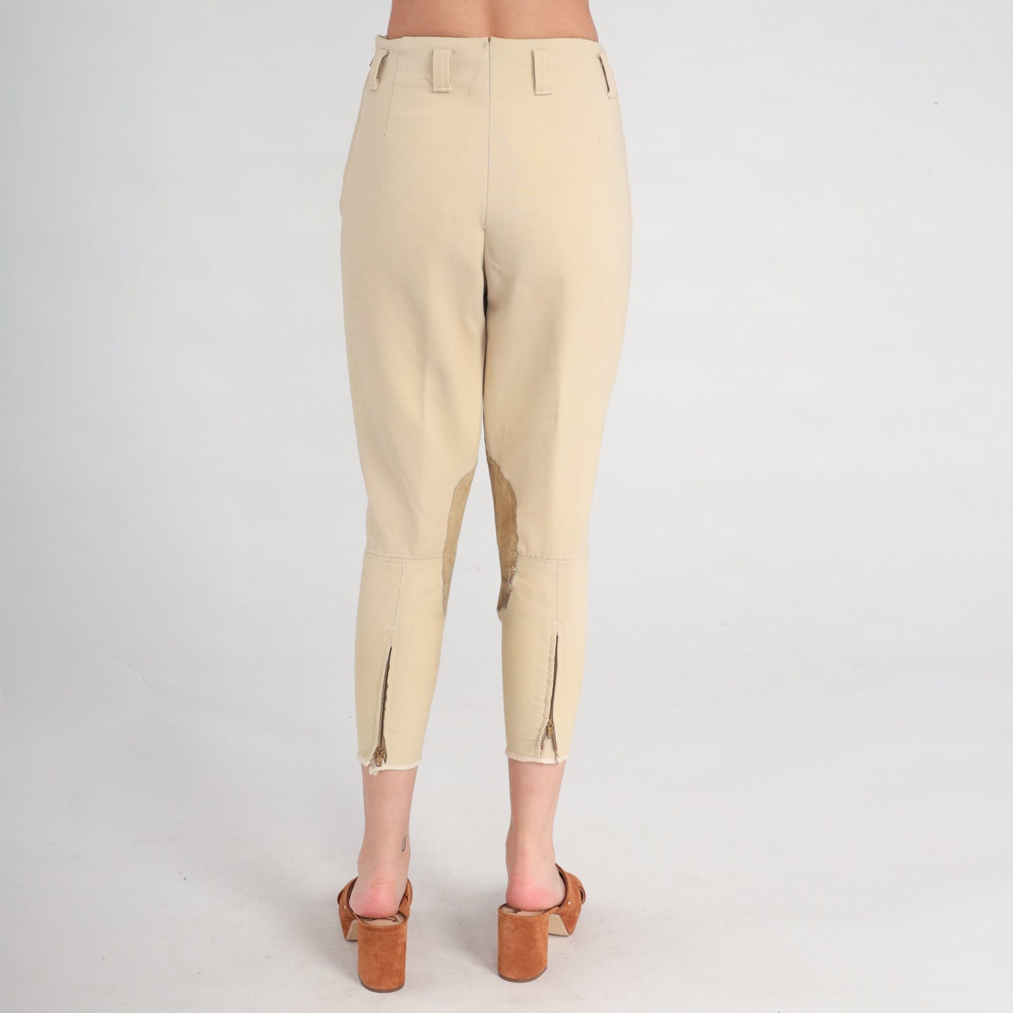 80s Beige Riding Breeches High-Waisted Equestrian Pants Extra Small