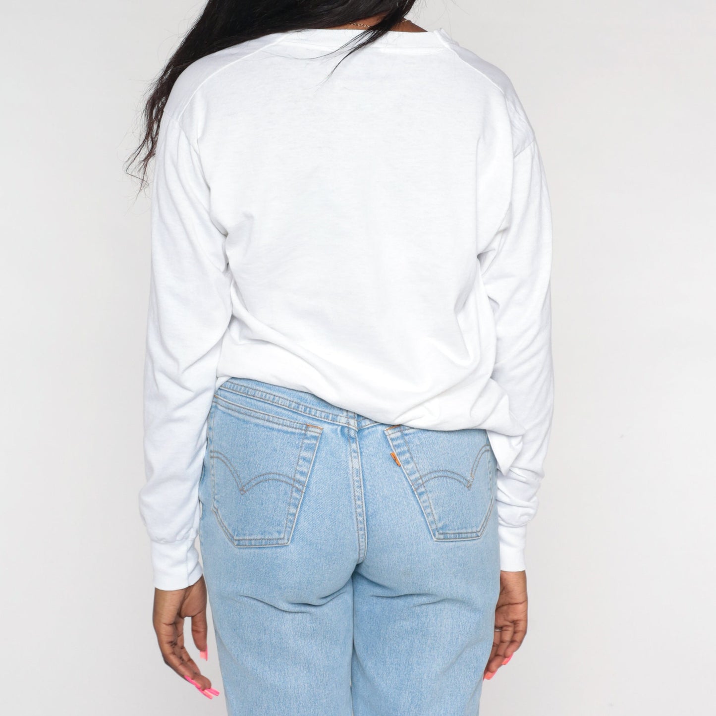 90s Bel Air Marching Band Long Sleeve Graphic Tee White Medium