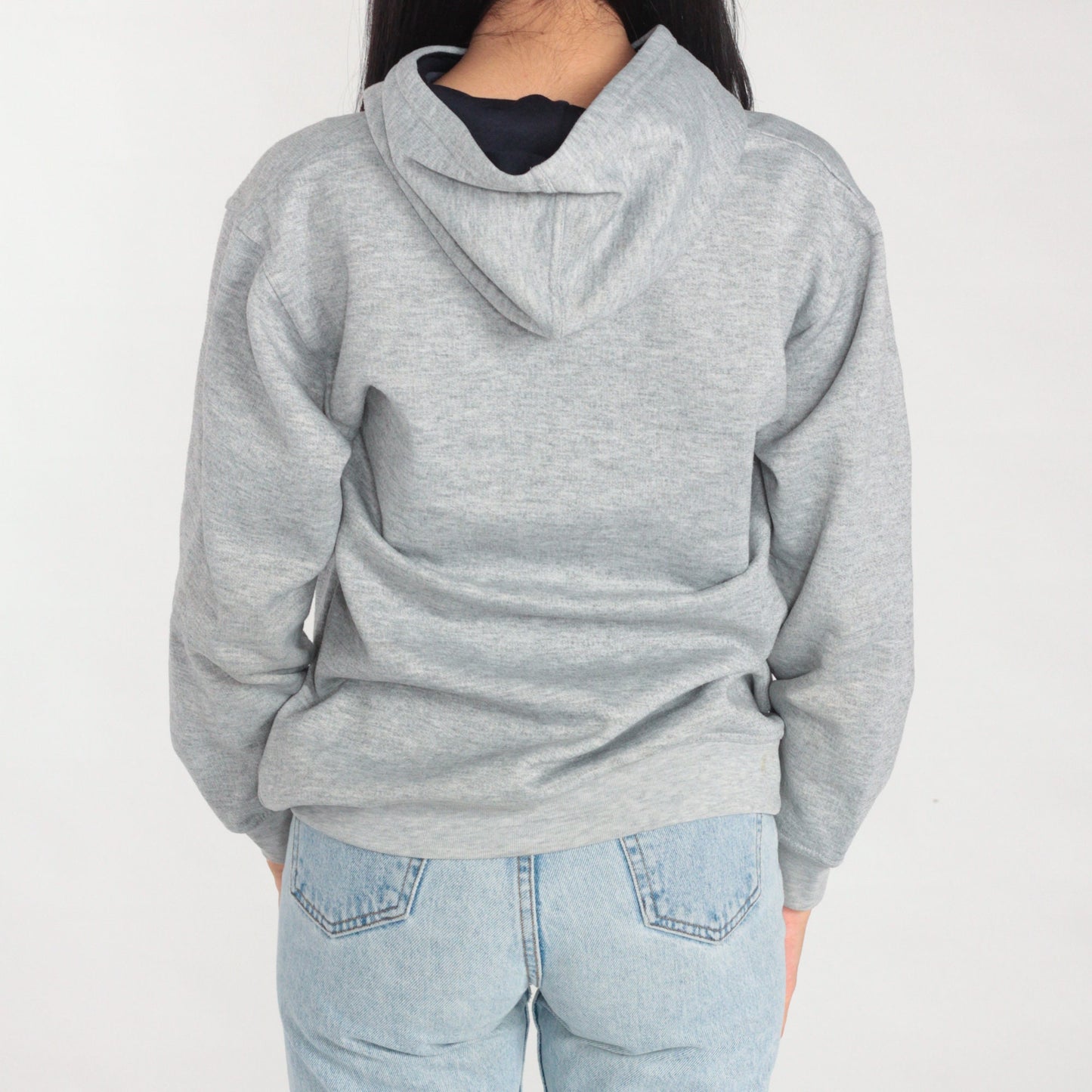 90s Starter Hoodie Heather Grey Striped Logo Sweatshirt Small