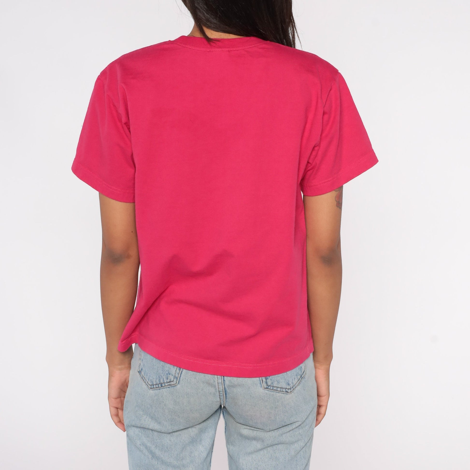00s Bangkok Thailand Temples Graphic T-Shirt Hot Pink Cotton Medium