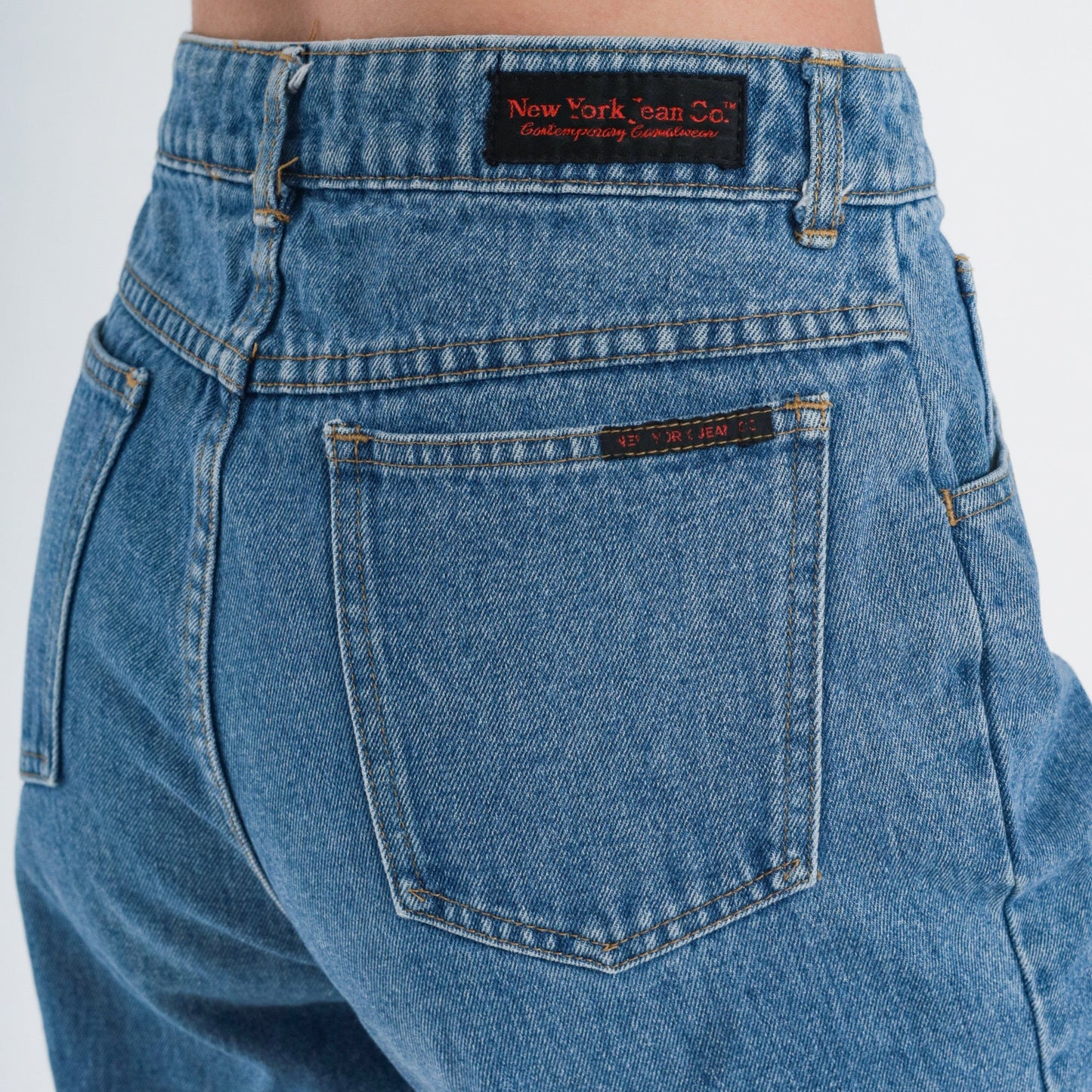 90s New York Jean Co High Waisted Straight Leg Jeans Blue Denim Small