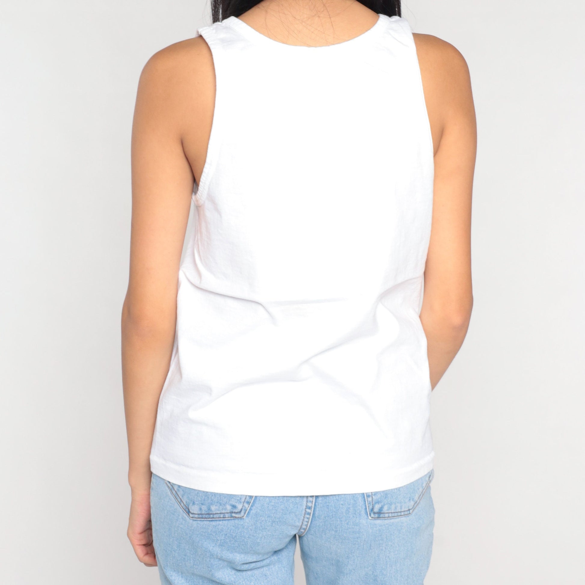 90s Mickey Mouse Disney Tank Top White Graphic Sleeveless Tee Small
