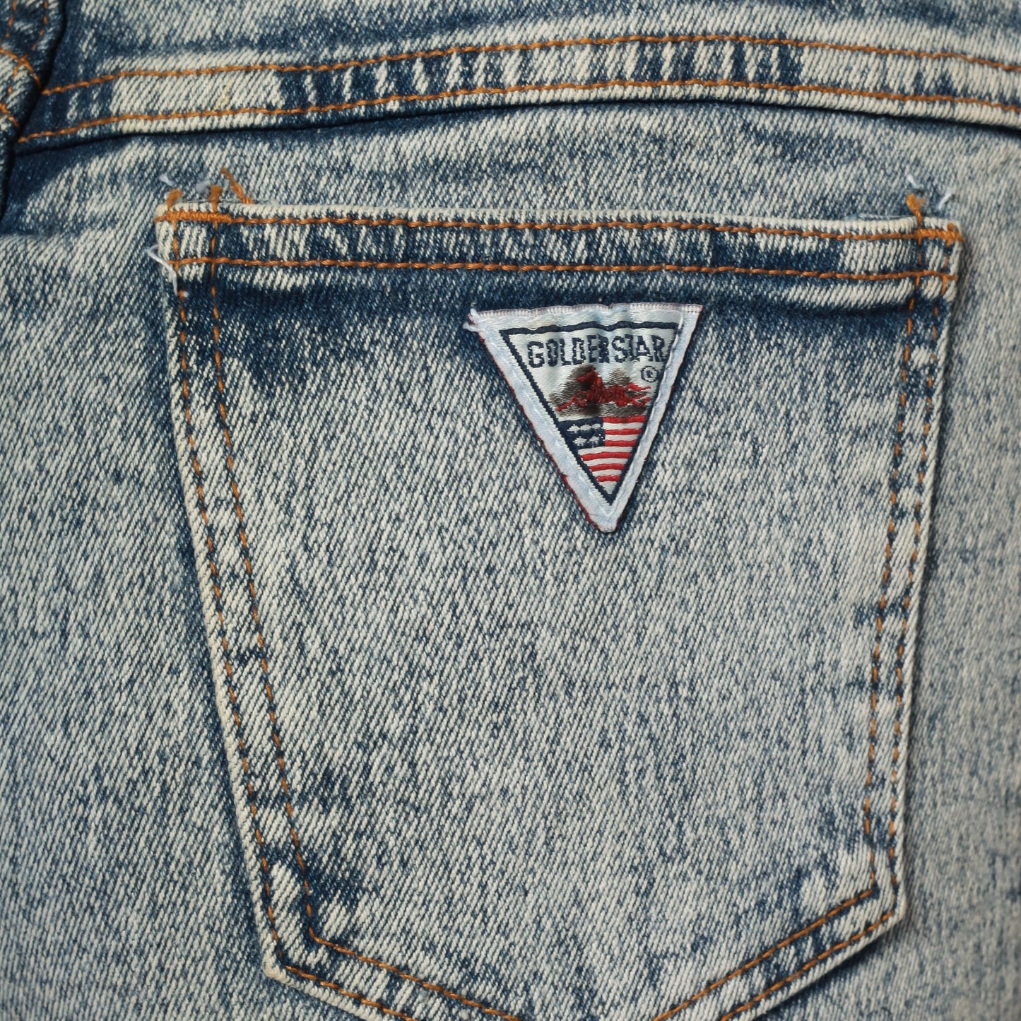 80s Acid Wash Beaded High-Waist Skinny Jeans Blue Denim Small