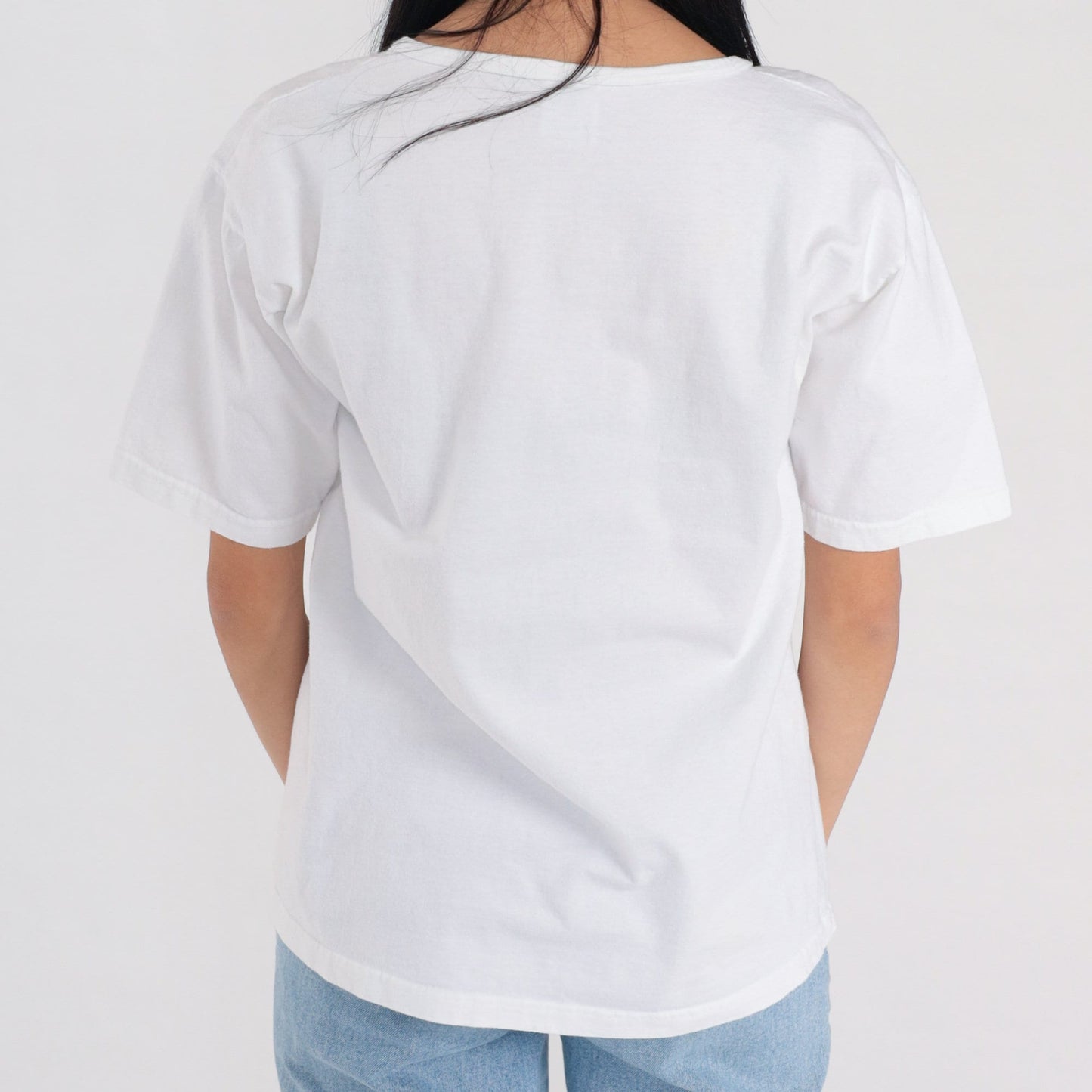 90s Hawaii Tropical Fish Embroidered T-Shirt White Graphic Tee Large L