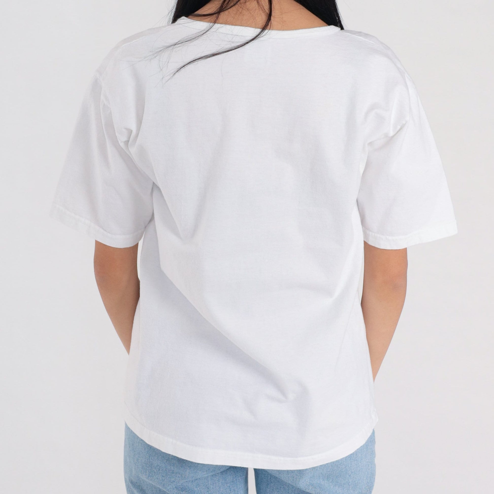 90s Hawaii Tropical Fish Embroidered T-Shirt White Graphic Tee Large L