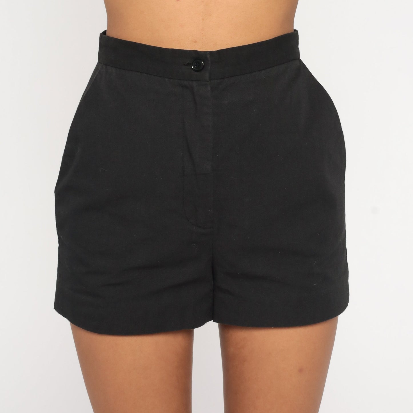 Organic John Patrick Black High-Waist Shorts Cotton Size 2 XS