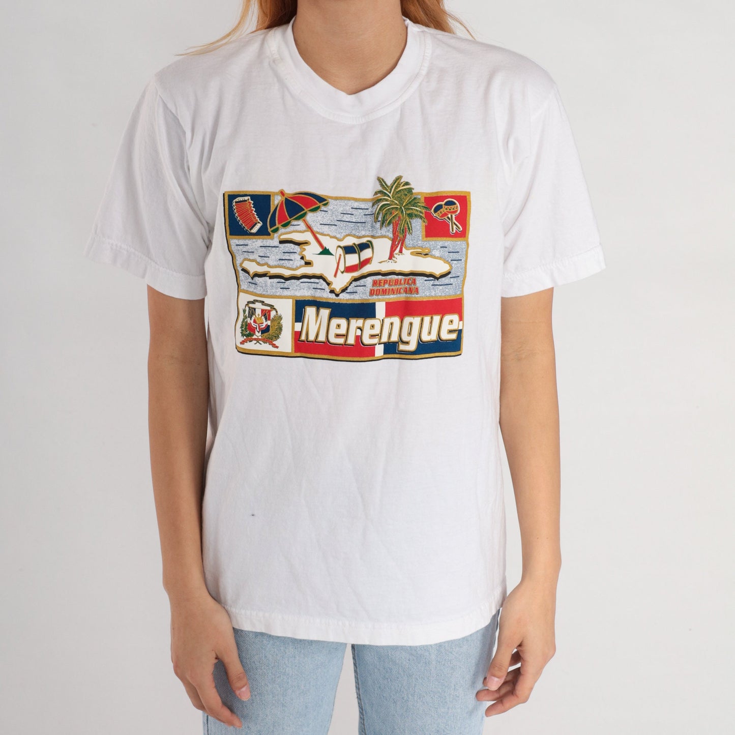 00s Dominican Republic Merengue Music Graphic T-Shirt Cotton Medium