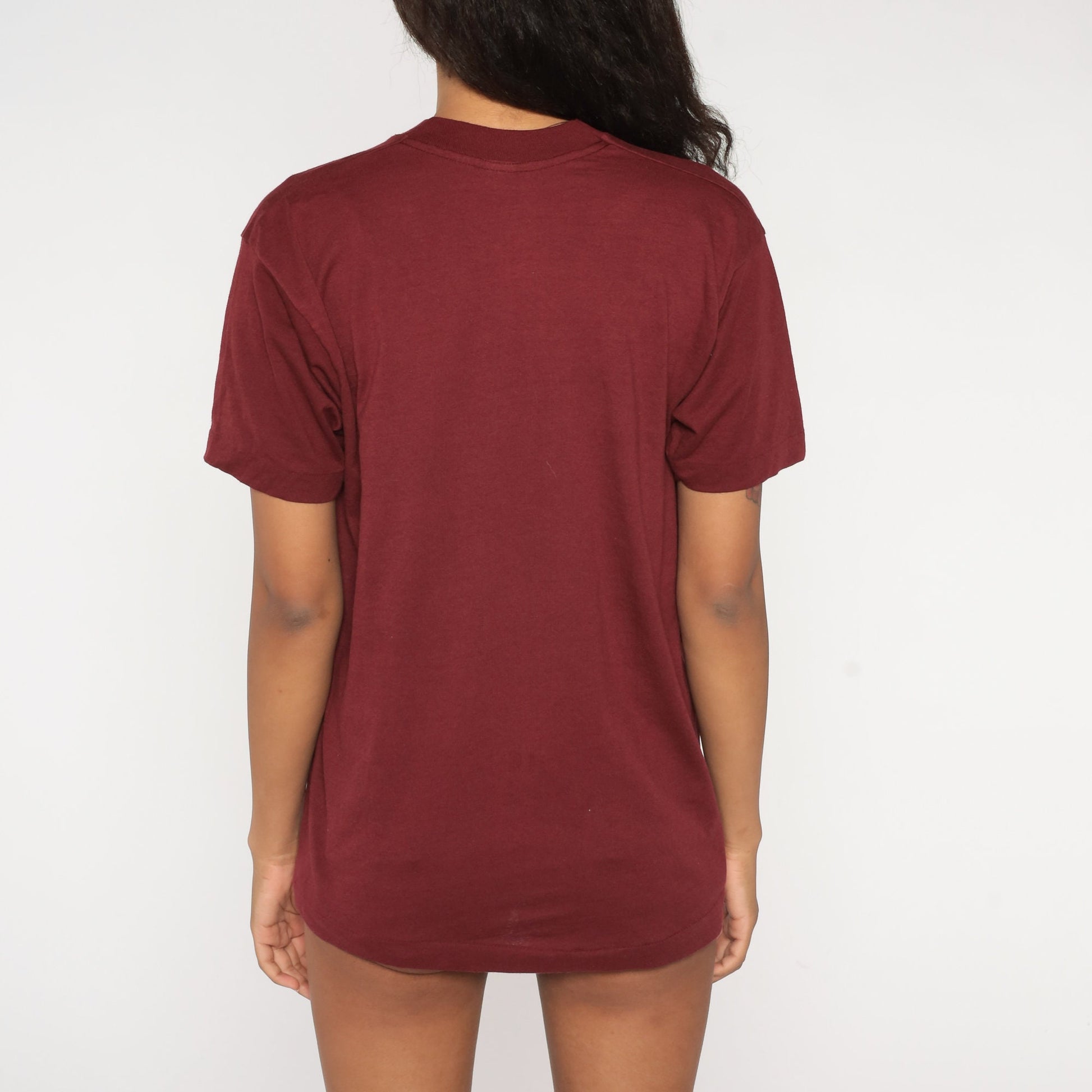 80s Arizona Saguaro Cactus Graphic T-Shirt Burgundy Single Stitch Medium