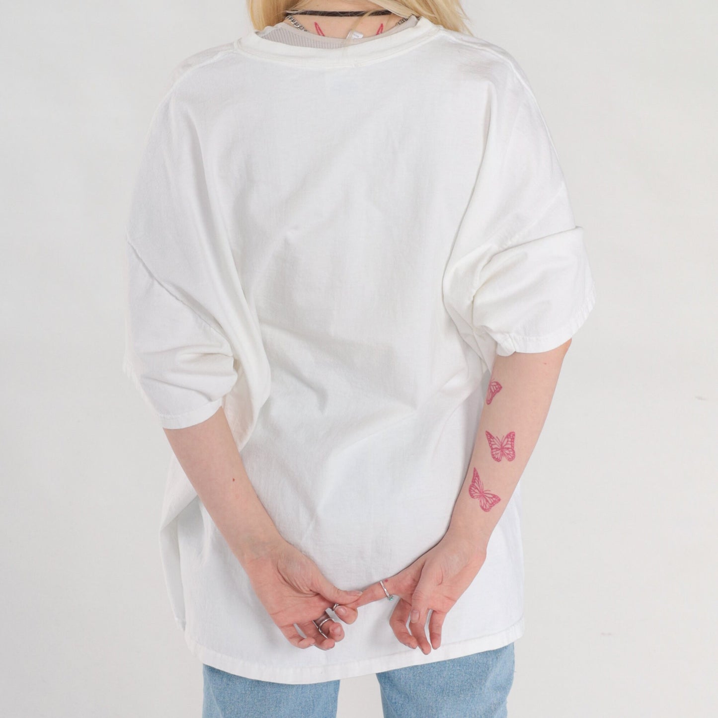 90s Fish Flag Graphic T-Shirt White Cotton Hanes XXL
