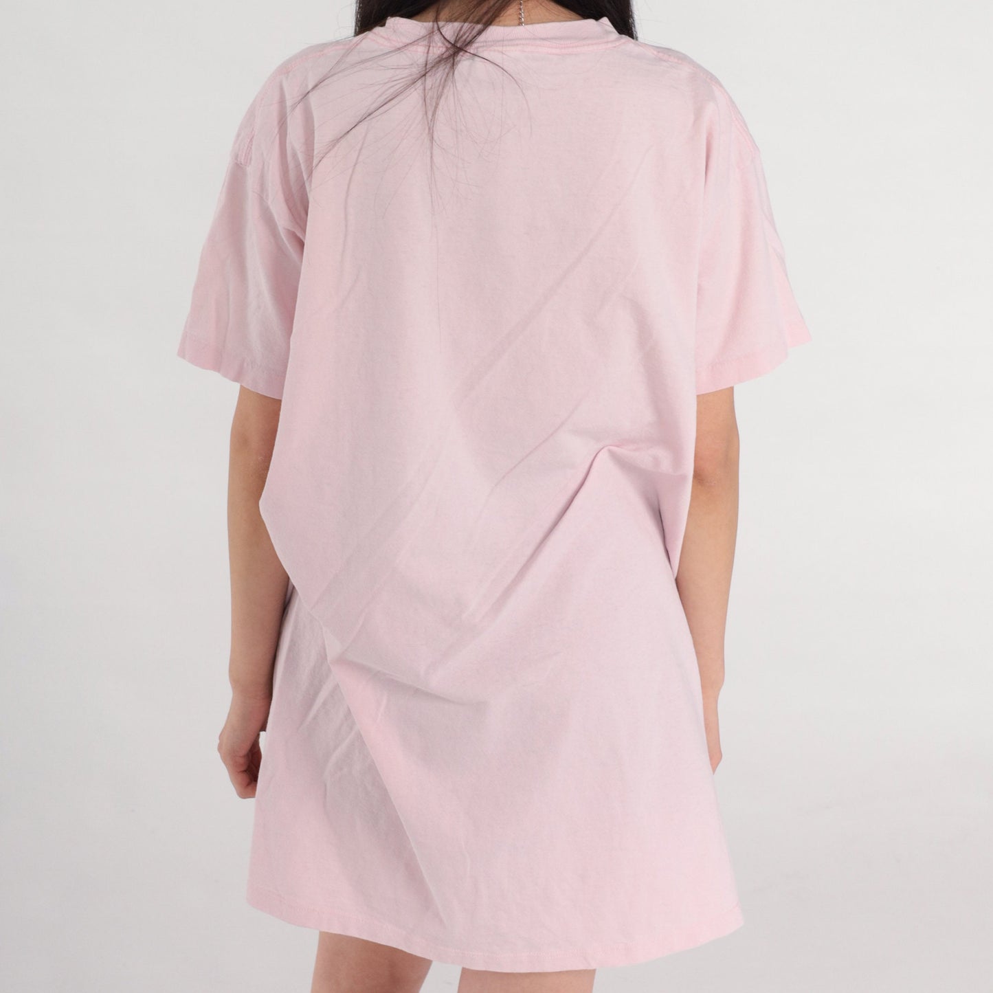 90s Firefighter Keeps Me Warm T-Shirt Dress Baby Pink Sleep Mini Cotton Small