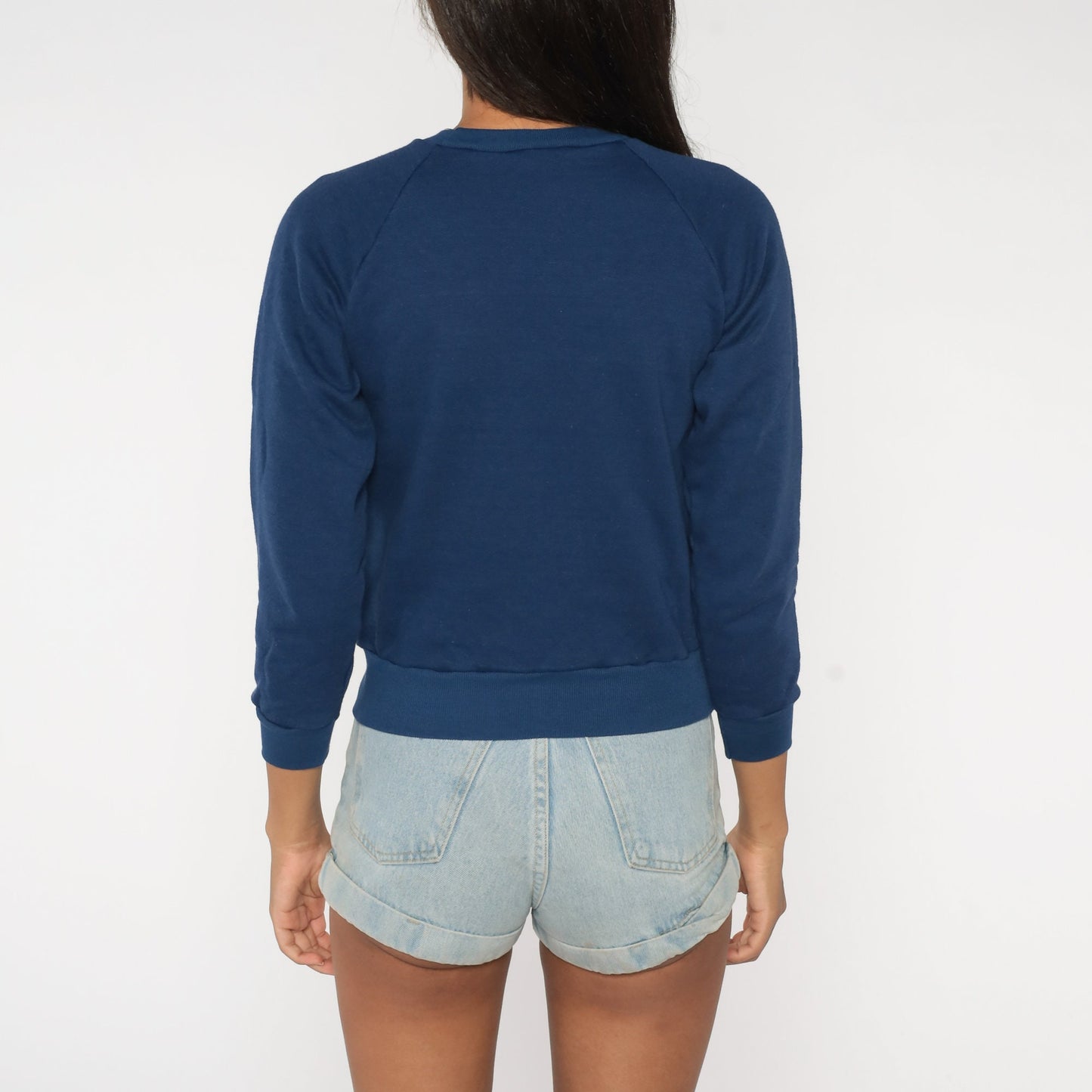 80s Australian Flag Sweatshirt Dark Blue Raglan Graphic Pullover Extra Small