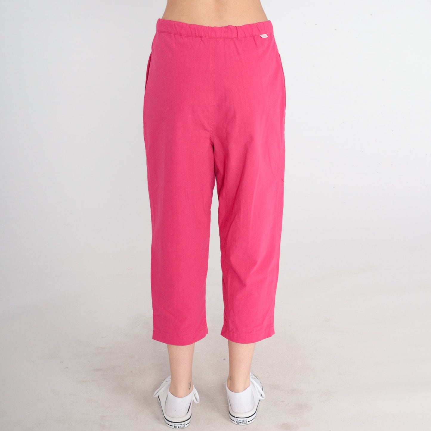 90s Gitano Pink Pleated Cropped Trousers High Rise Cotton Small