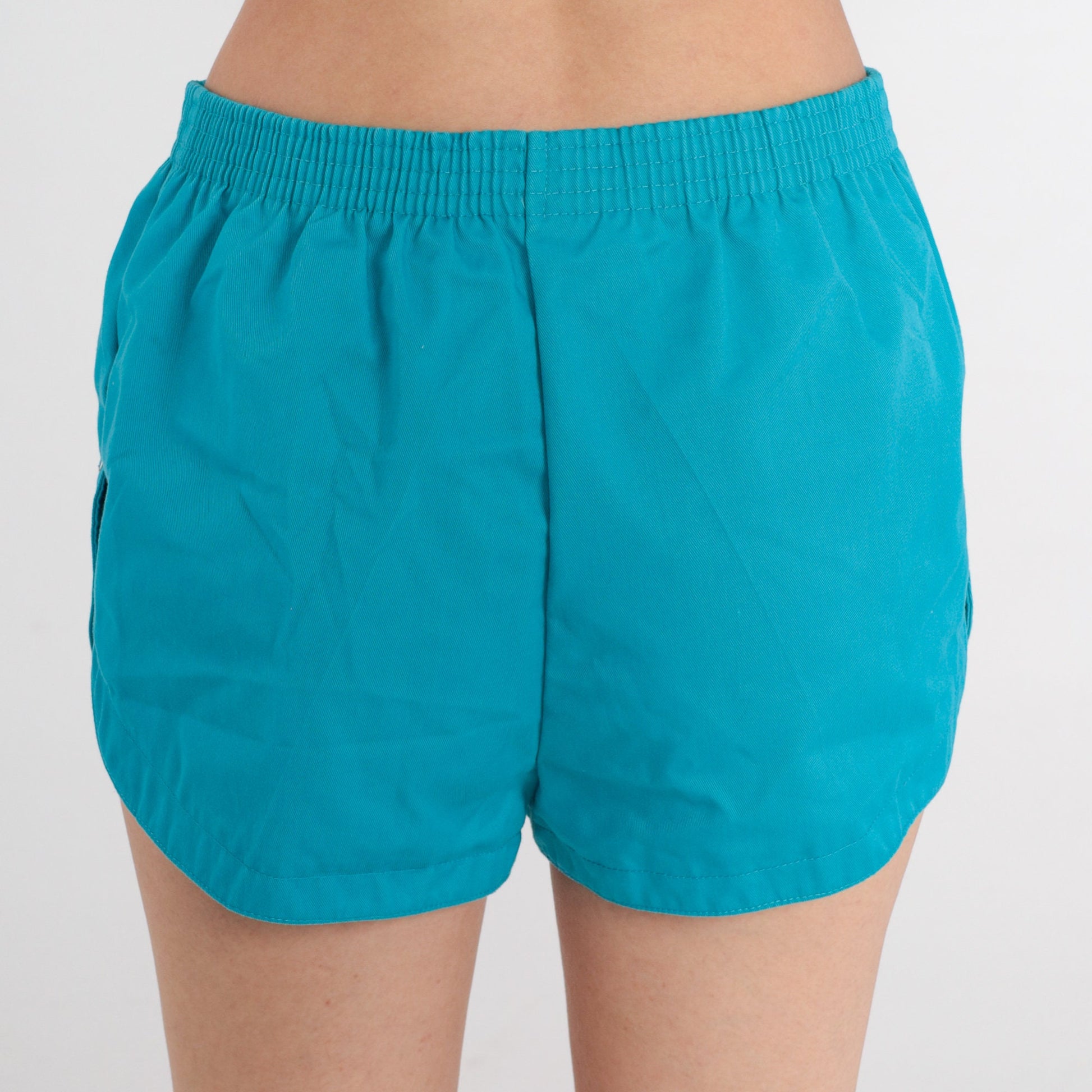 80s Tomboy Le Sport Turquoise Running Shorts High Waist Small Medium