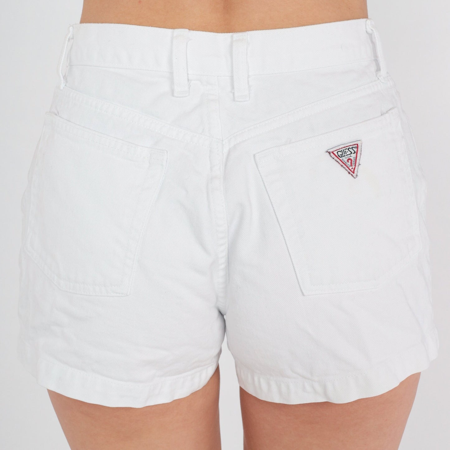 90s Guess White Denim High-Waist Shorts Medium