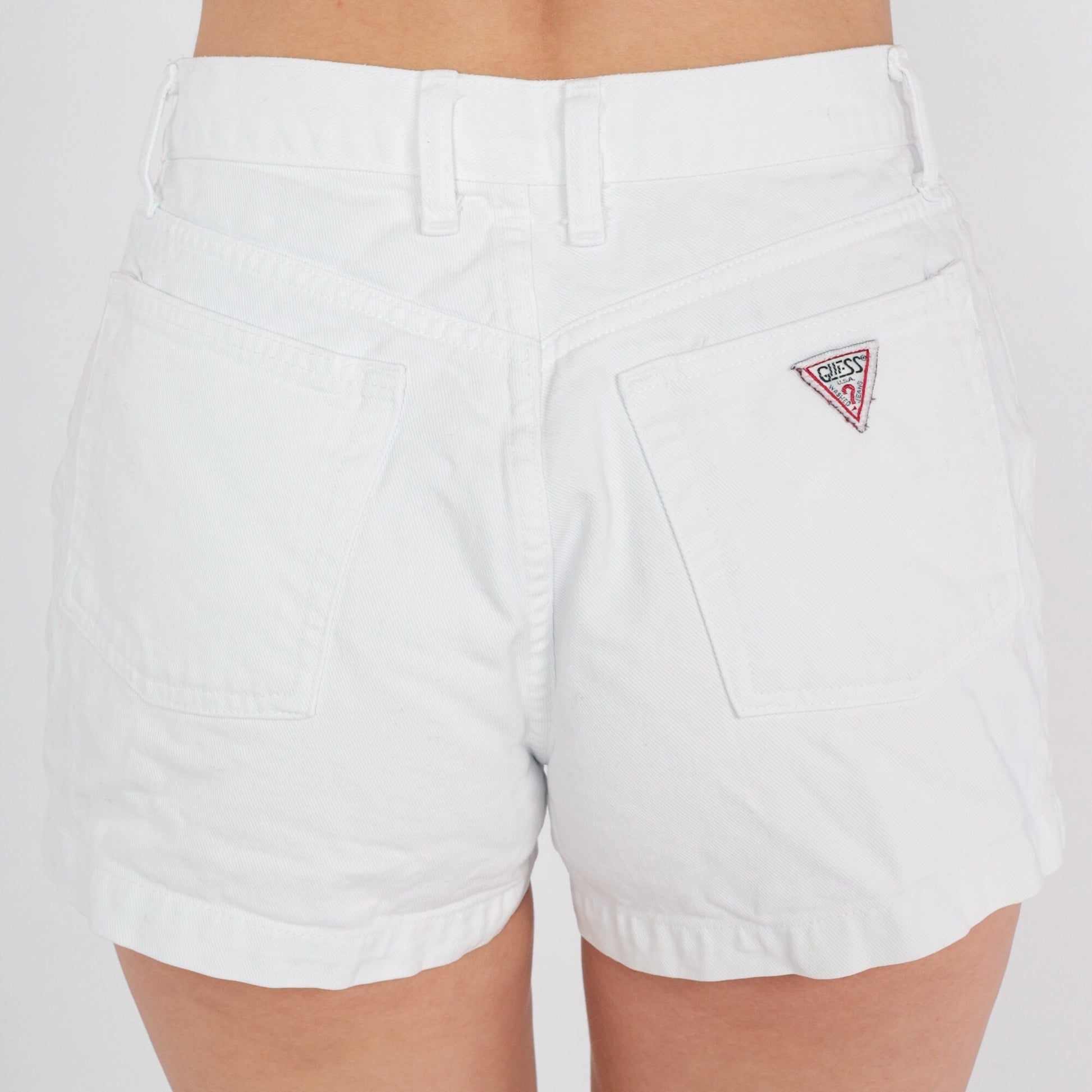 90s Guess White Denim High-Waist Shorts Medium