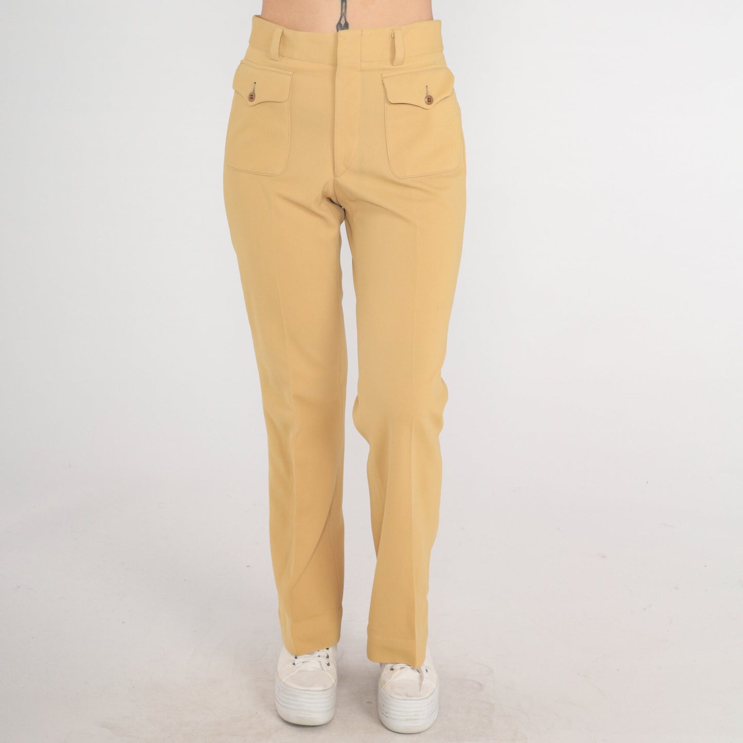 70s Sand Bell Bottom Flare Pants High Rise Vintage Small S