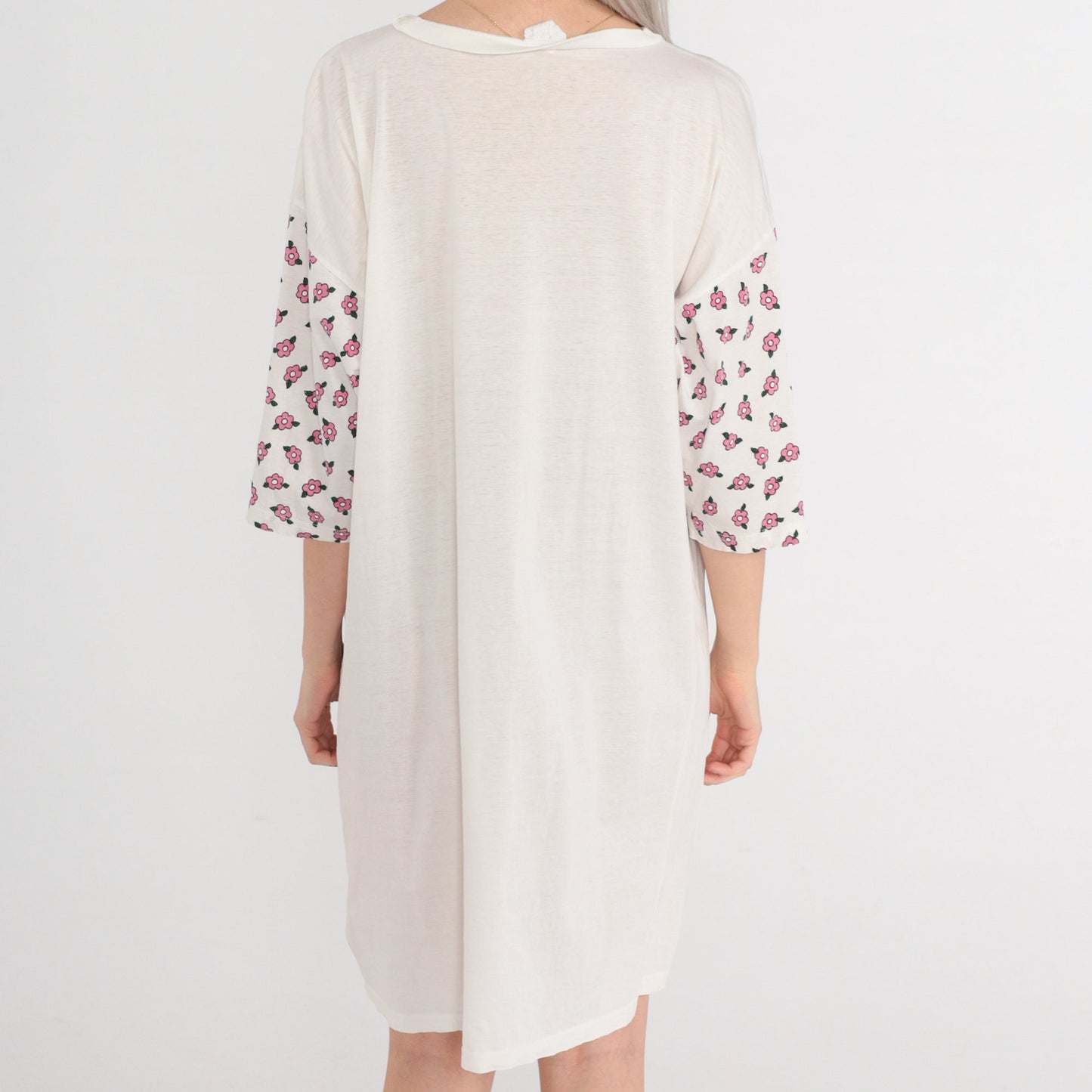 90s Teddy Bear Graphic T-Shirt Dress You're a Bear Necessity Mini Cream Small