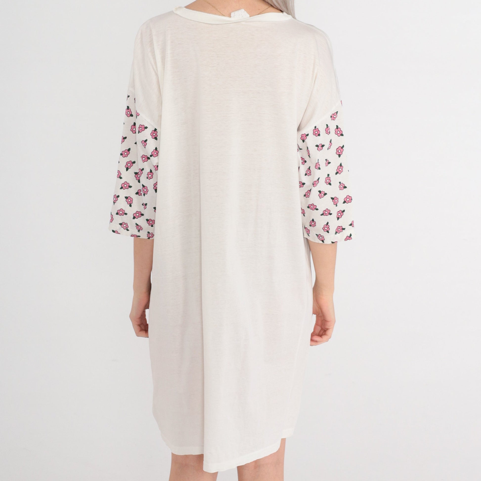 90s Teddy Bear Graphic T-Shirt Dress You're a Bear Necessity Mini Cream Small