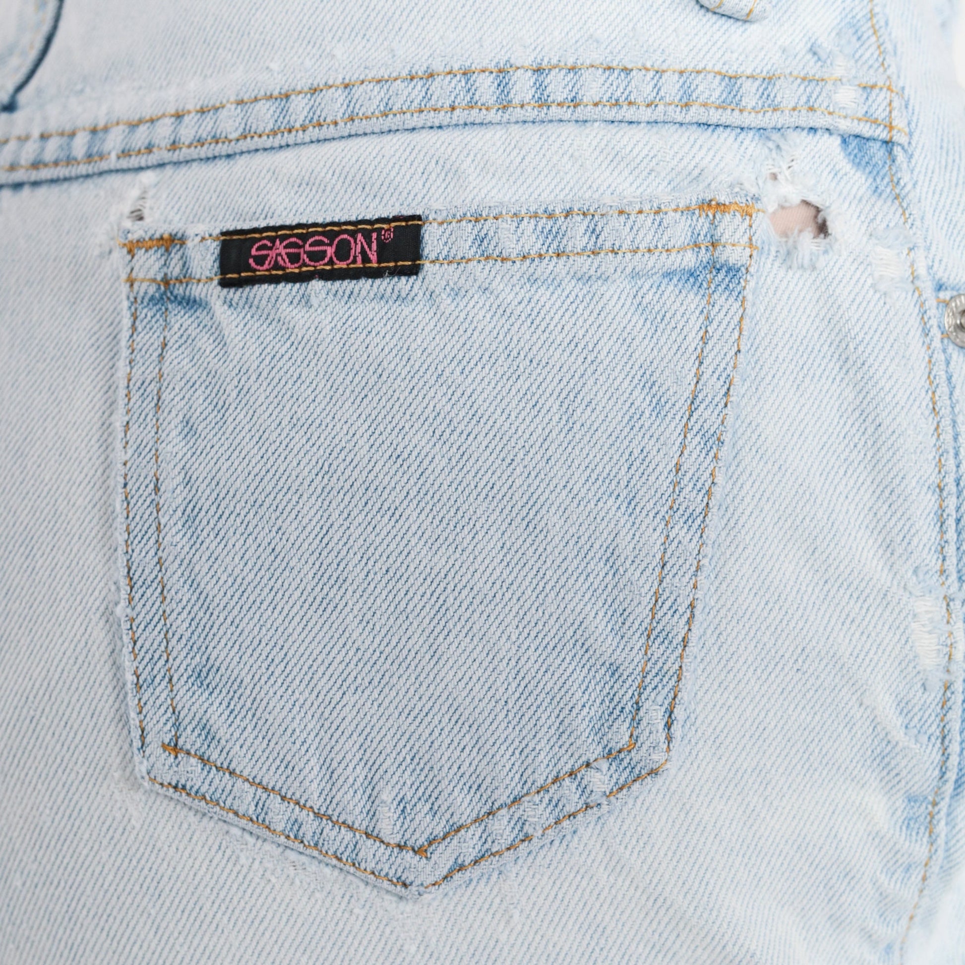Sasson 90s Blue Denim Shorts High Waisted Button Fly Extra Small XS