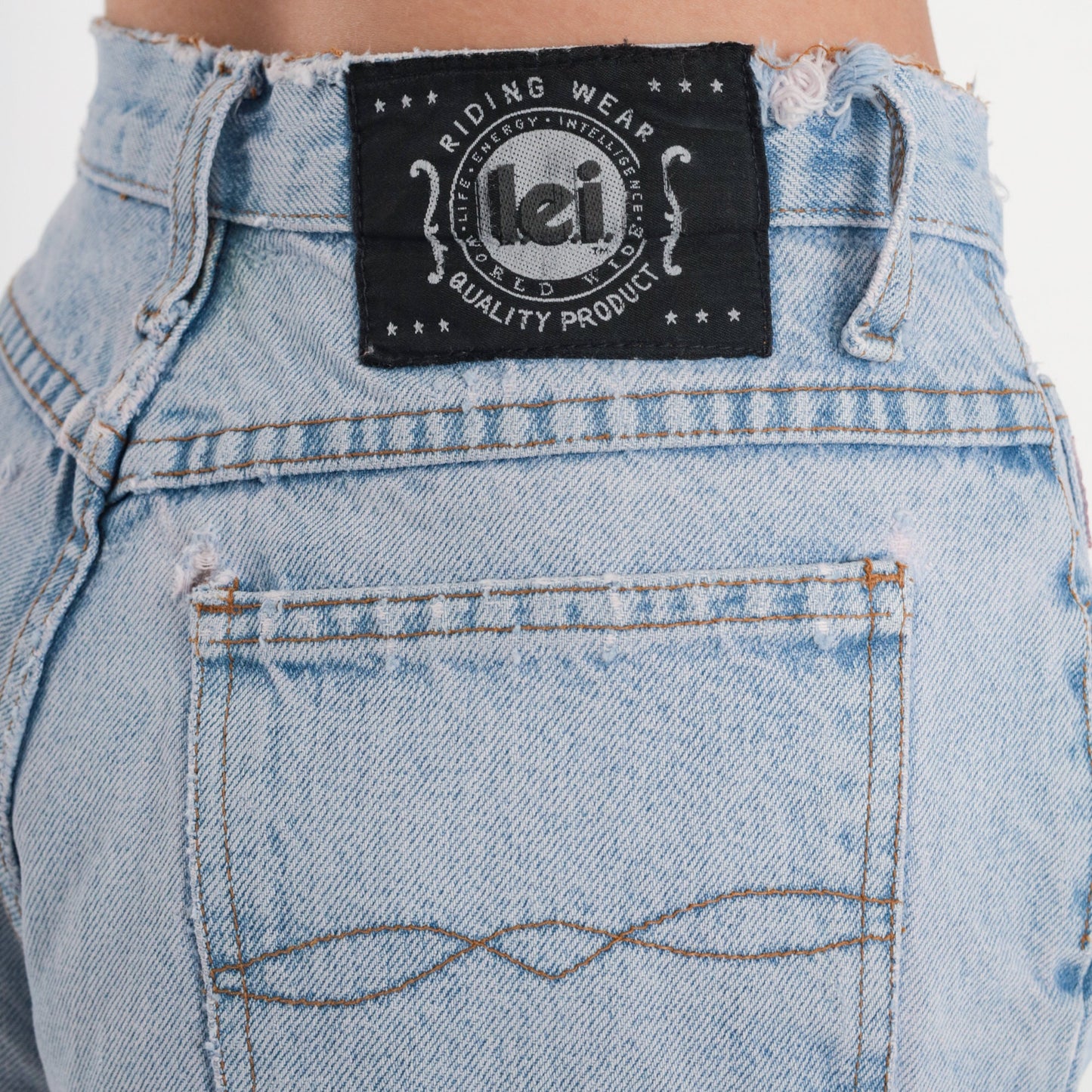 Y2K LEI Blue Denim Cutoff Shorts Mid Rise 00s Extra Small XS