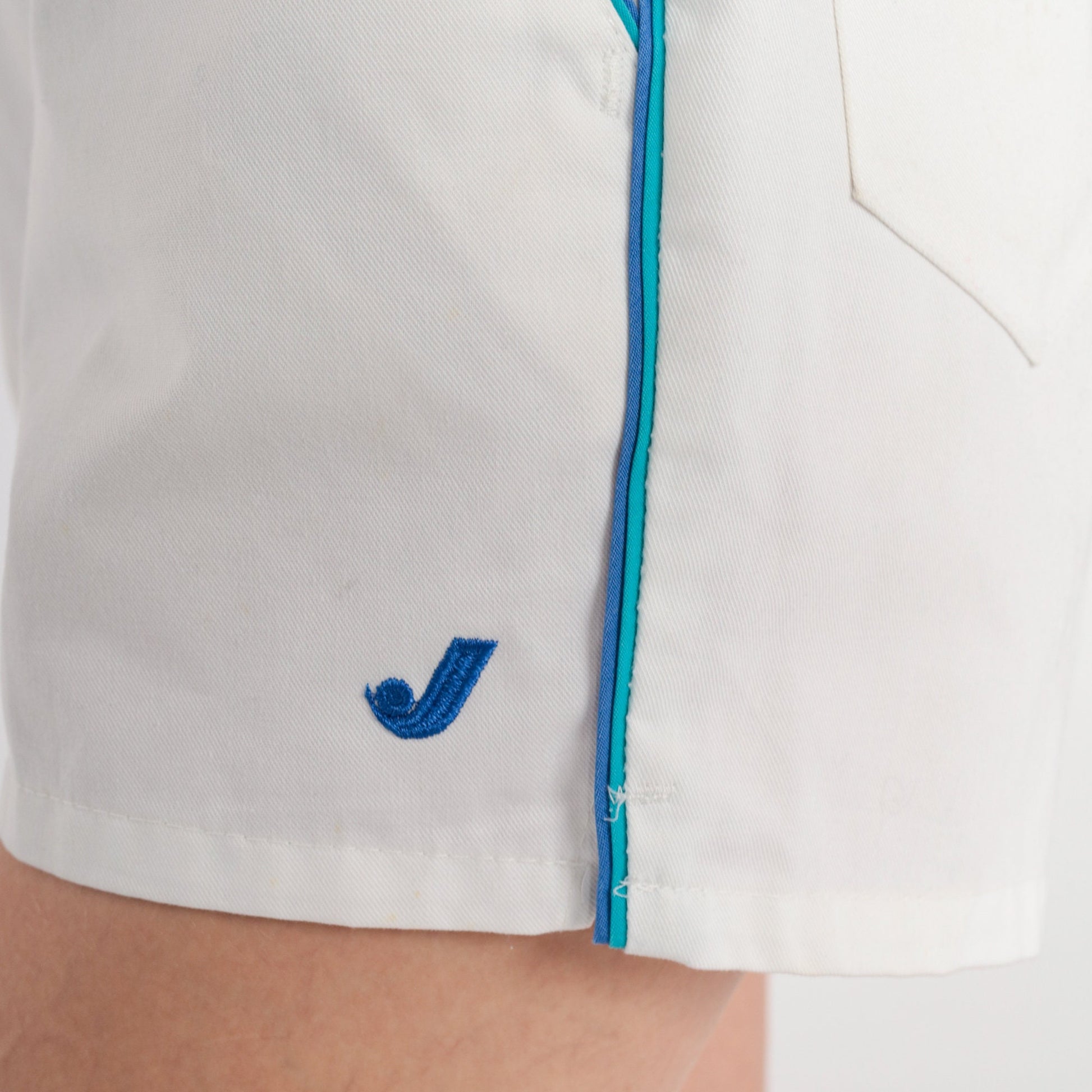 80s Jantzen White Tennis Shorts Blue Ringer Trim High Waist Small S