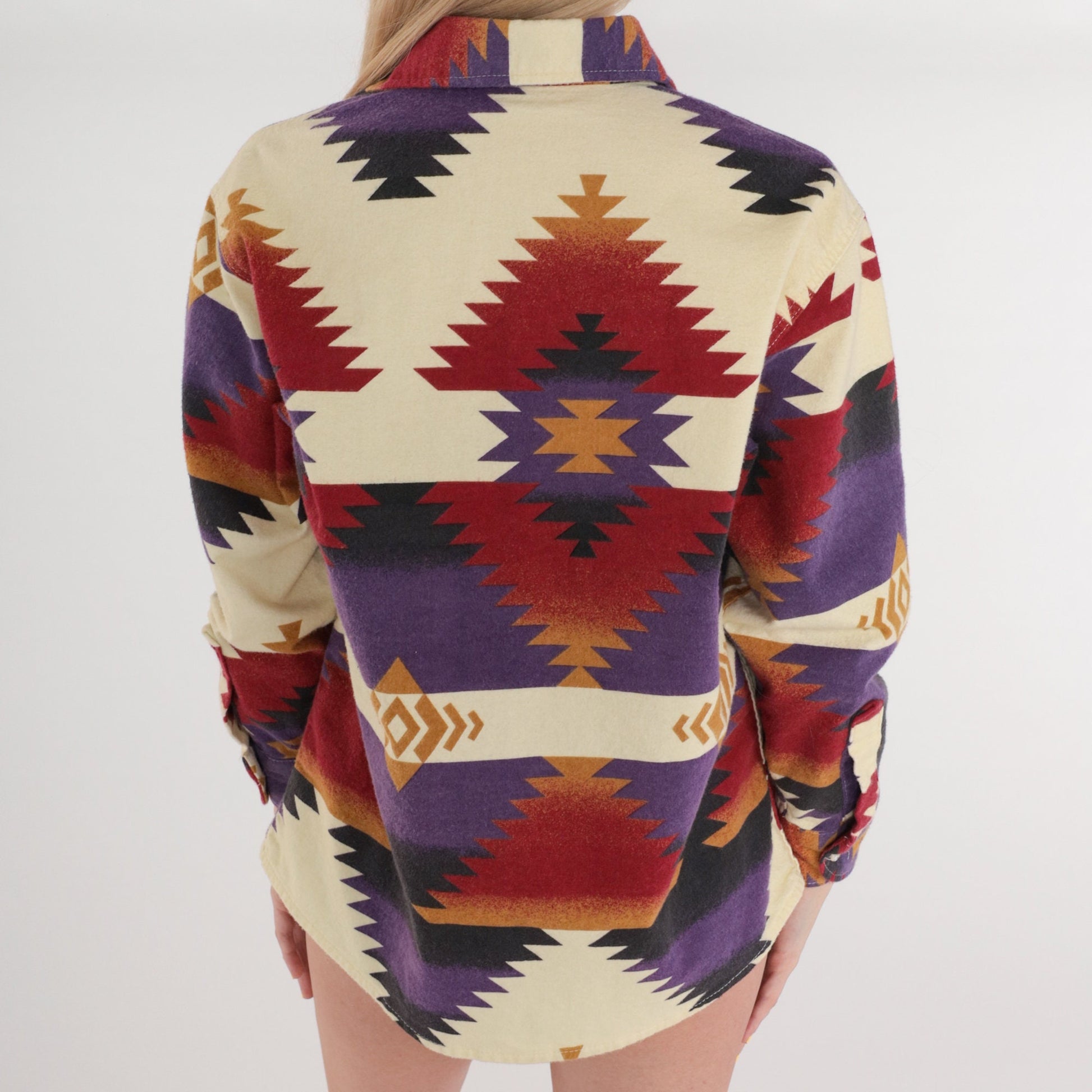 Y2K Cabela's Southwestern Print Cotton Button-Up Blouse Medium
