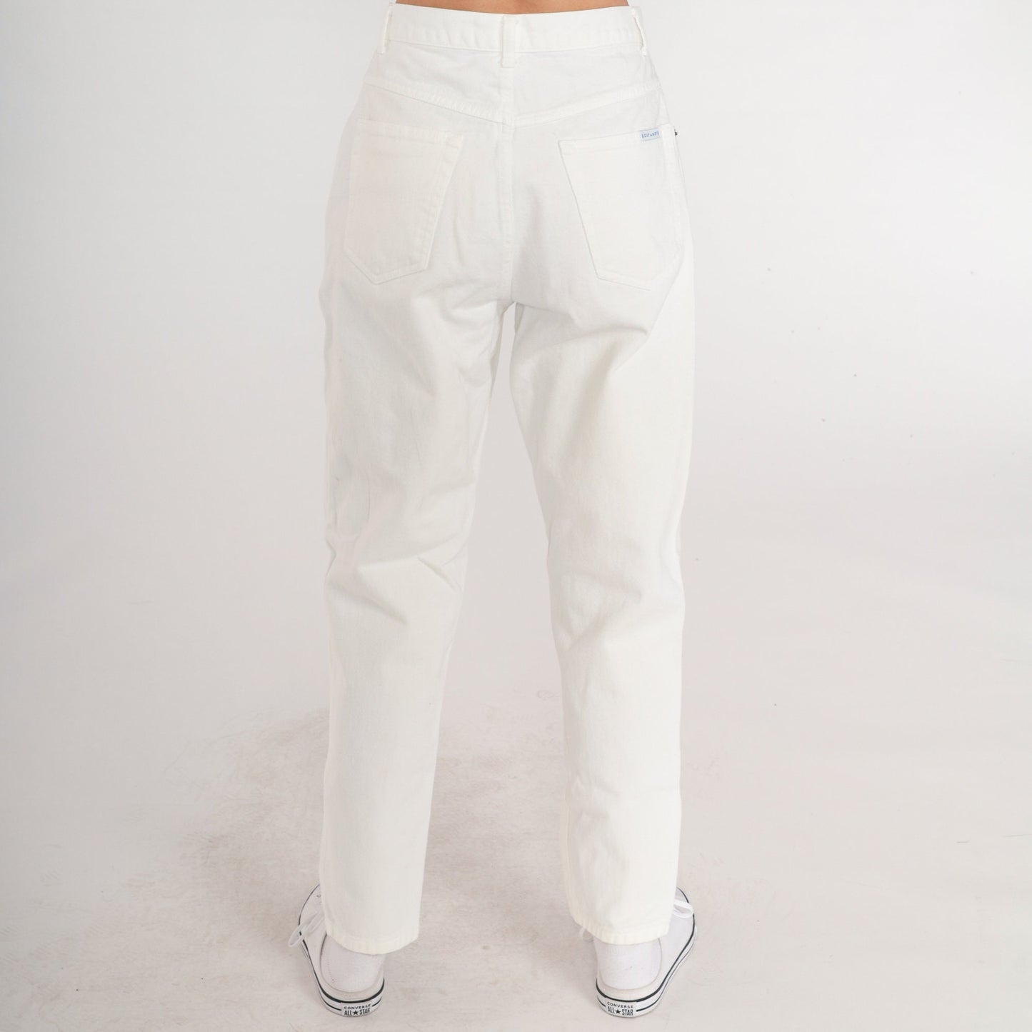 90s Gitano White Denim Jeans Frog Patch High Waist Straight Leg Small