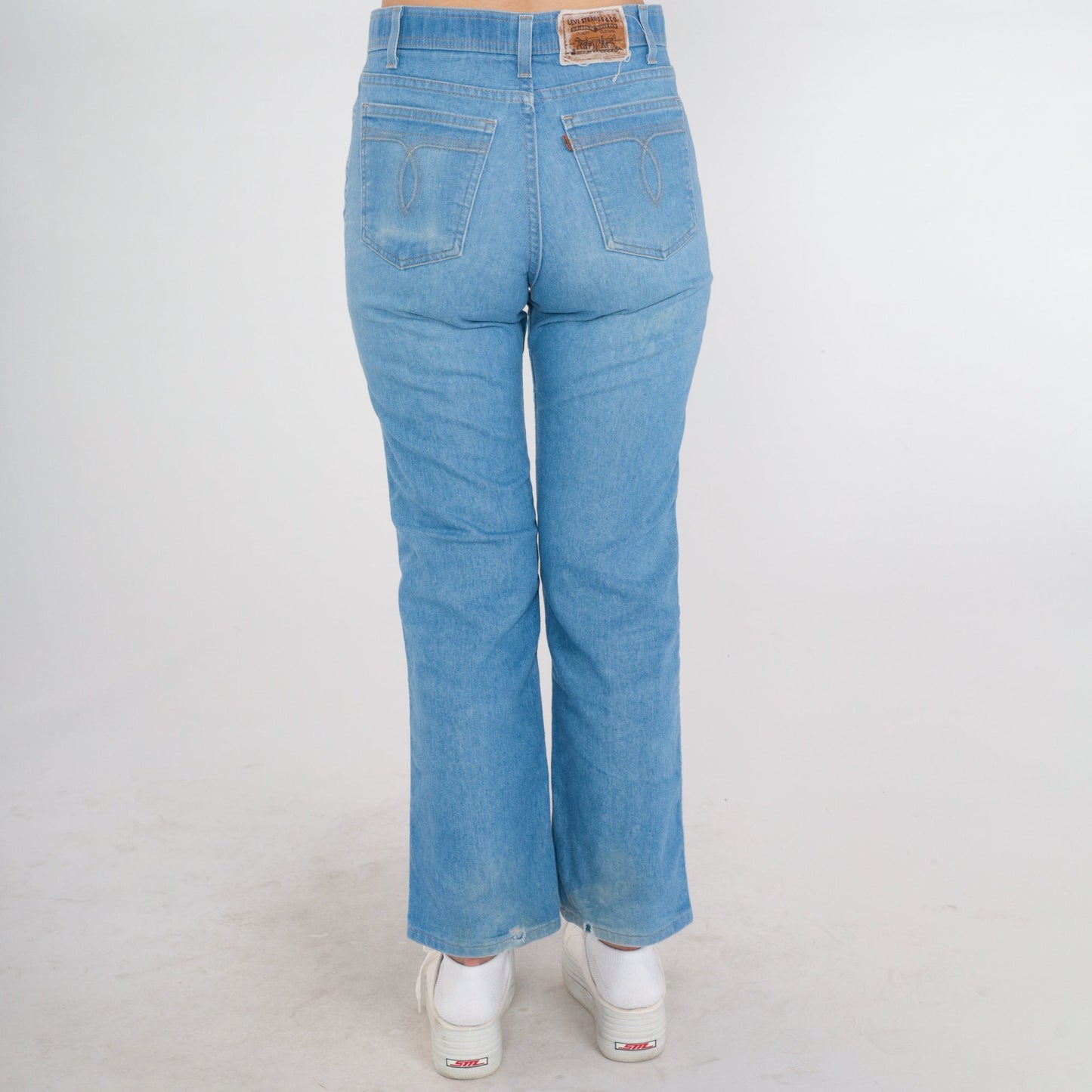 70s Levi's Bootcut Jeans Mid Rise Blue Denim Flared Medium
