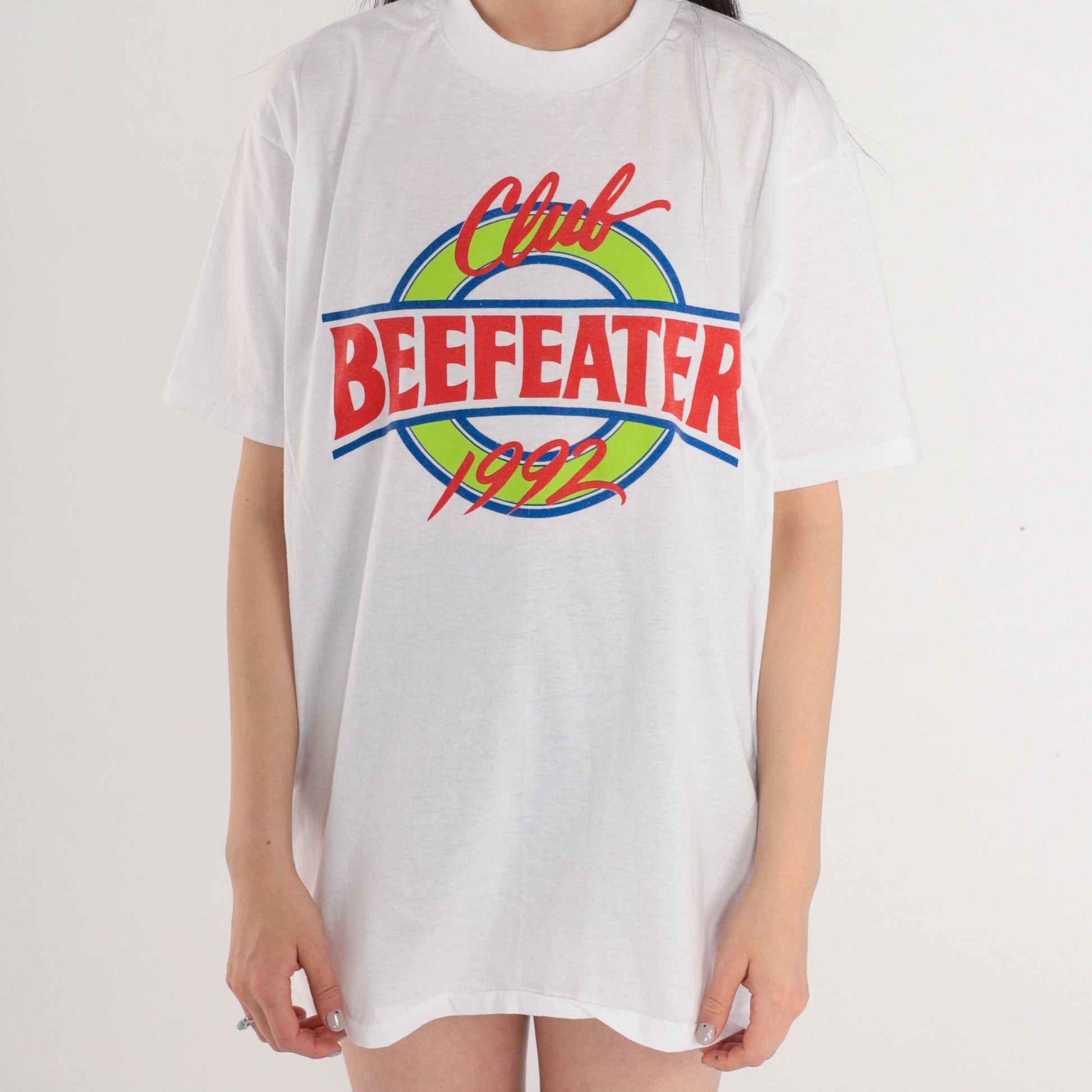 90s Beefeater Gin Club Graphic T-Shirt White Single Stitch Large