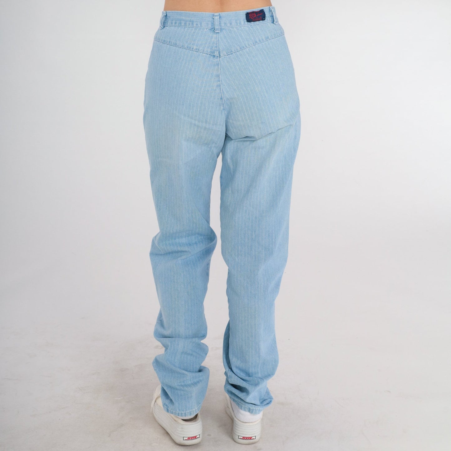 70s Panhandle Slim Striped High-Rise Jeans Blue Denim Straight Leg Medium 29
