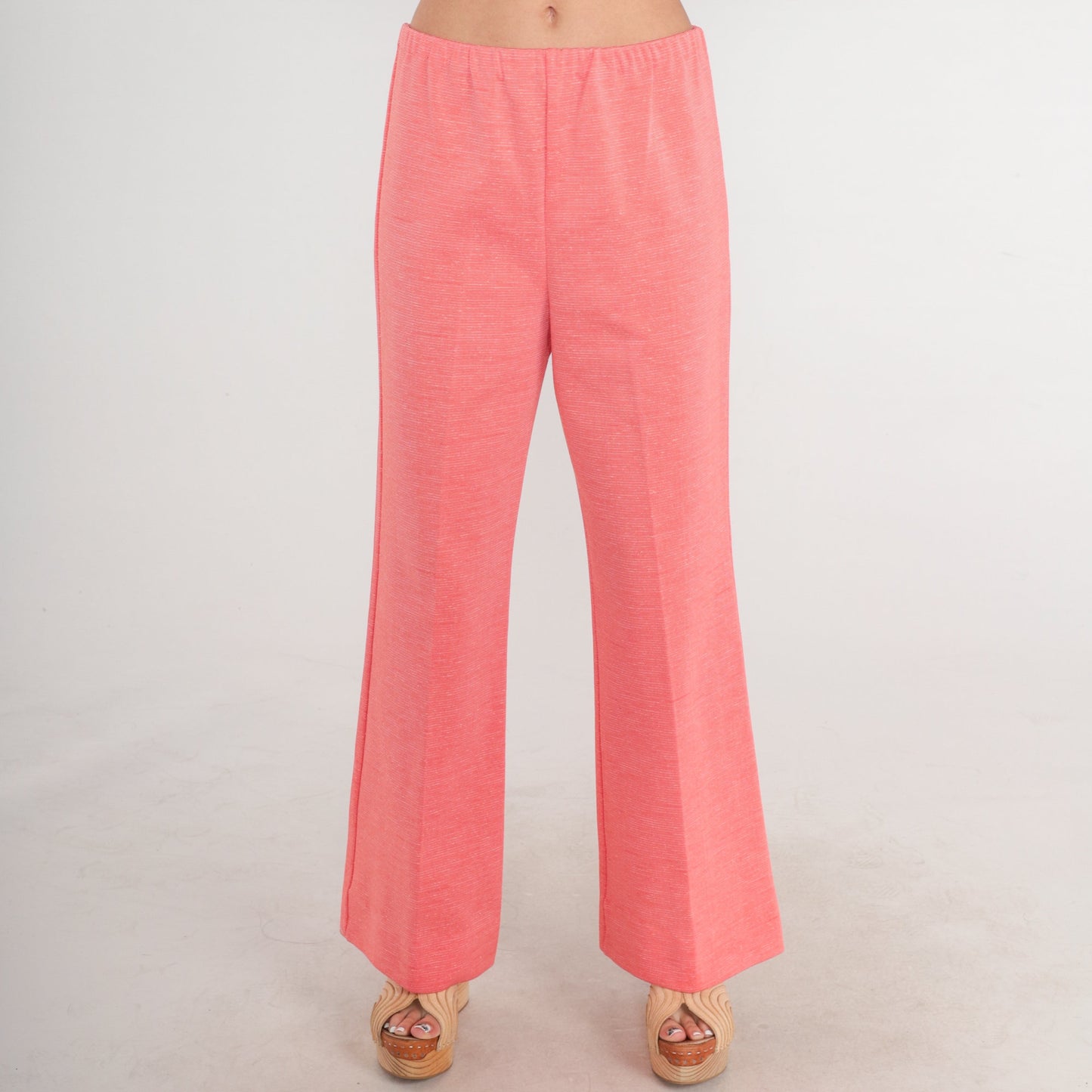 70s Pink High-Waist Bell Bottom Trousers Medium M