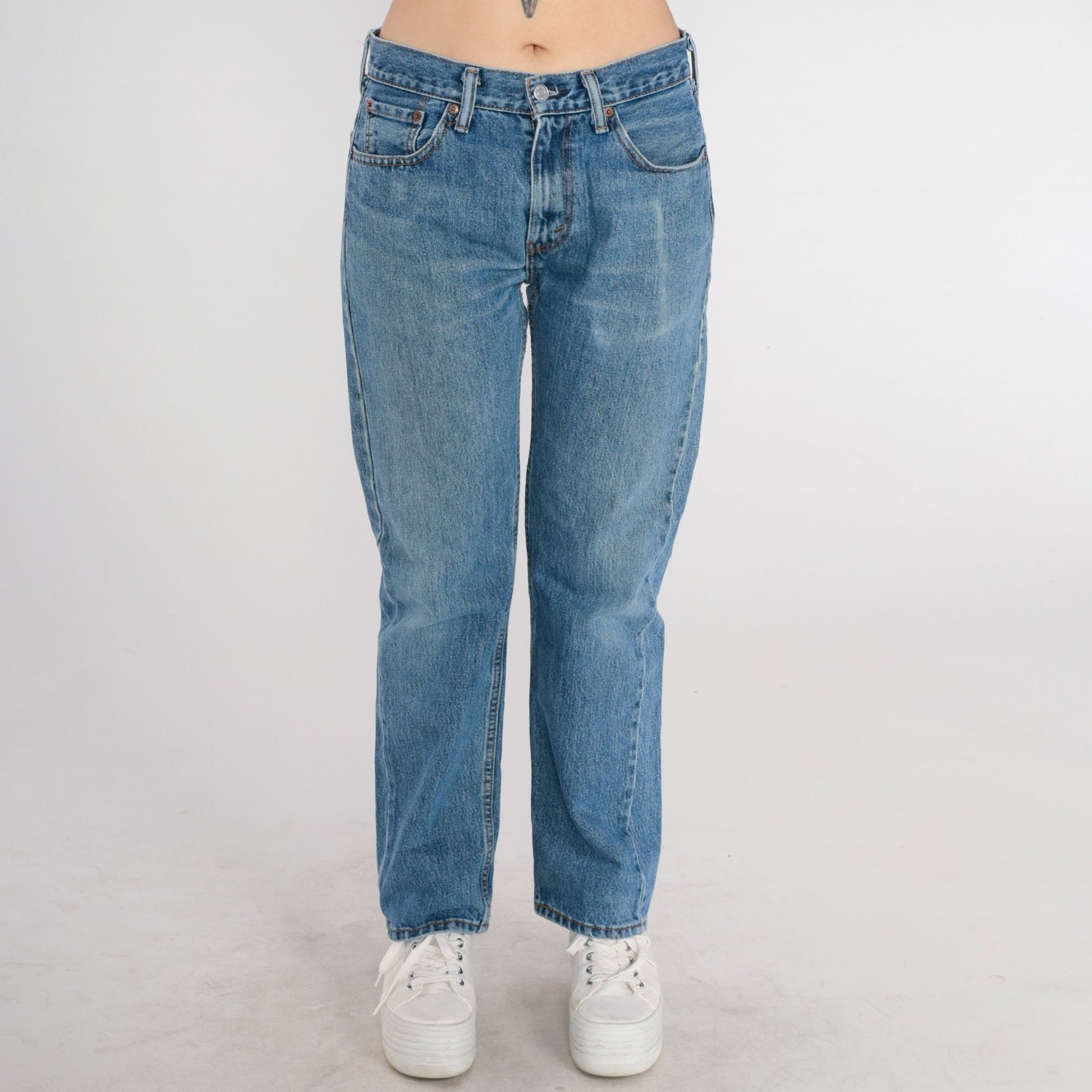 Y2K Levi's 505 Straight Leg Jeans Mid Rise Blue Denim Medium 30x30