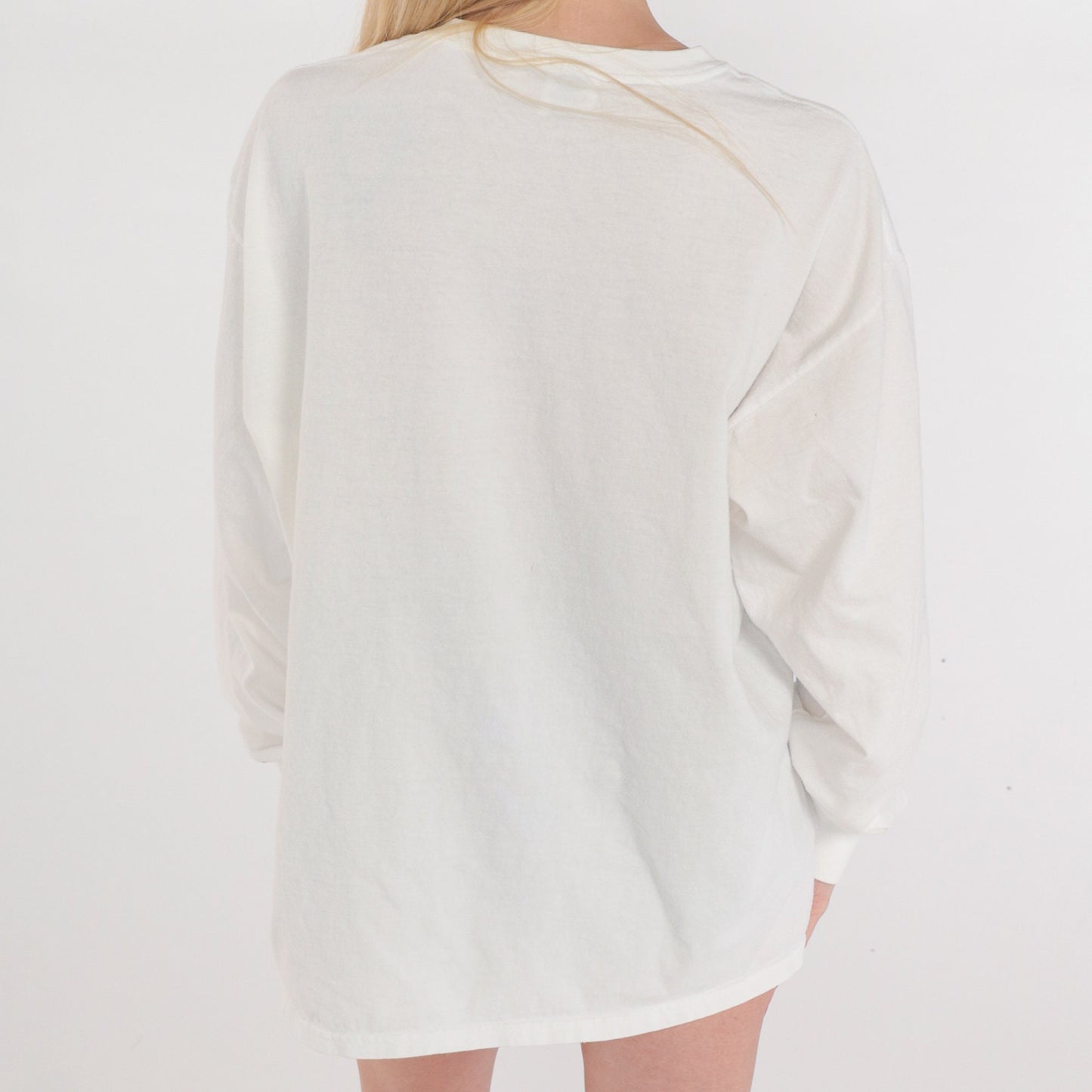 90s Richard Wallich Football Painting Long Sleeve Tee White Extra Large