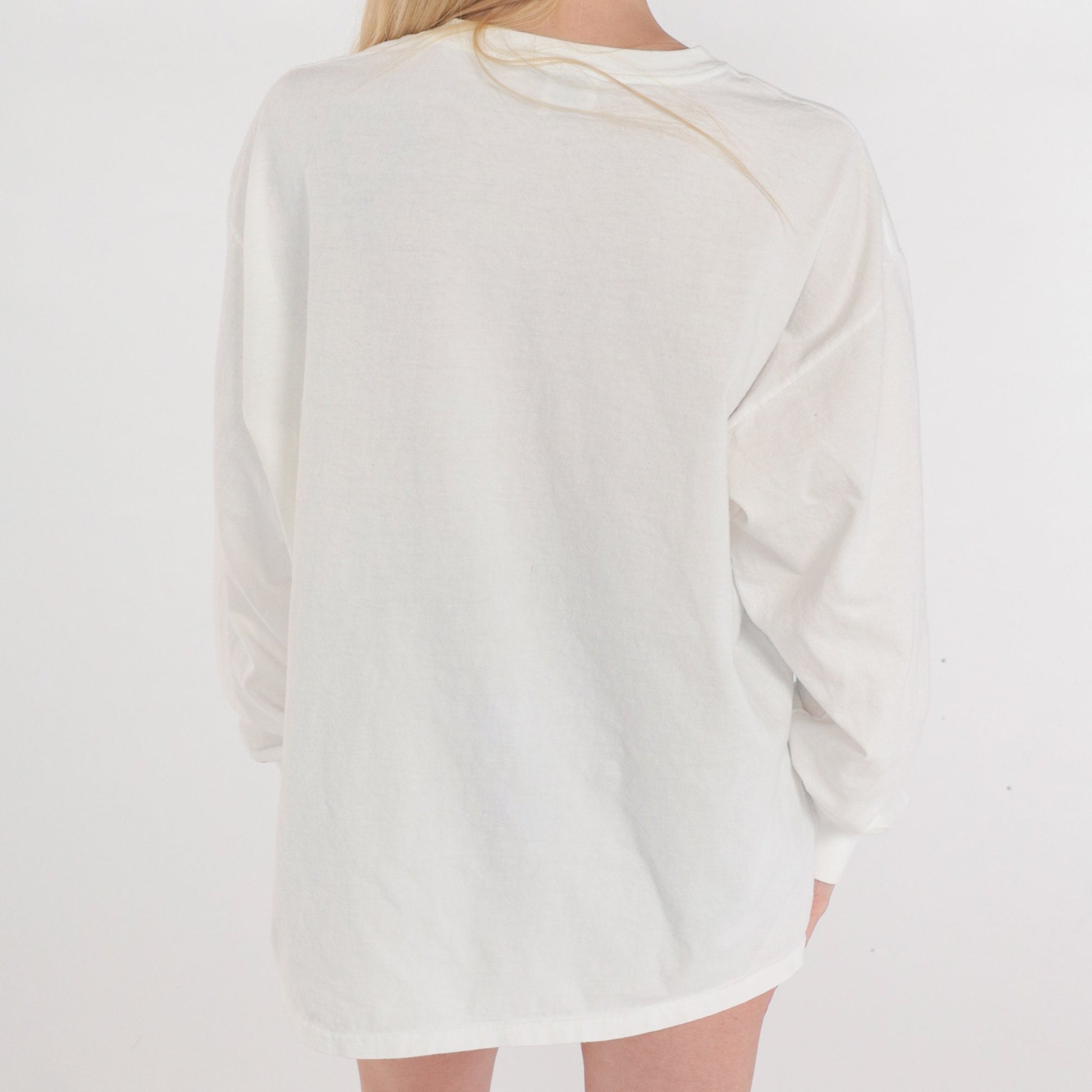 90s Richard Wallich Football Painting Long Sleeve Tee White Extra Large