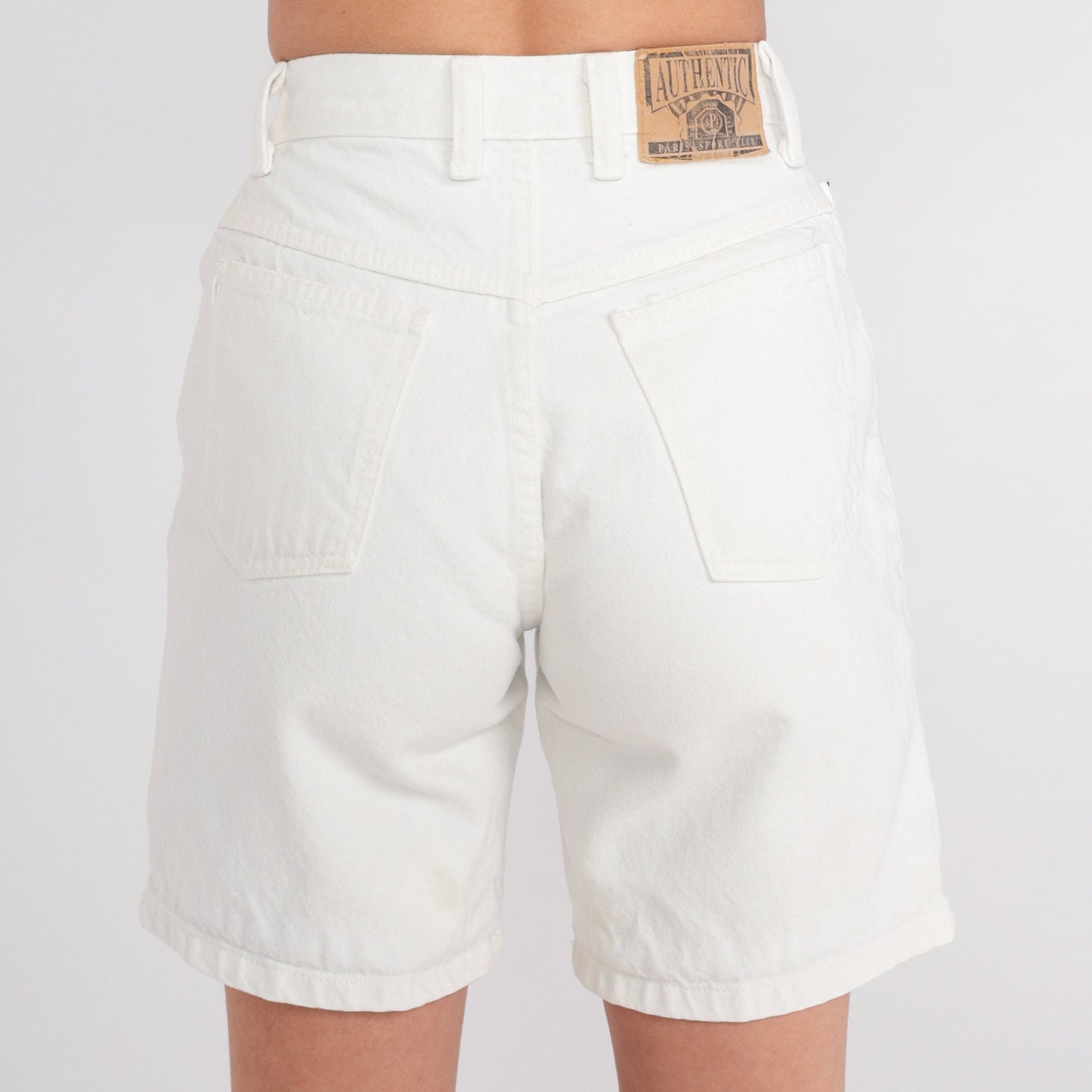 90s White Denim Shorts High Waist Cotton Jean Shorts XXS