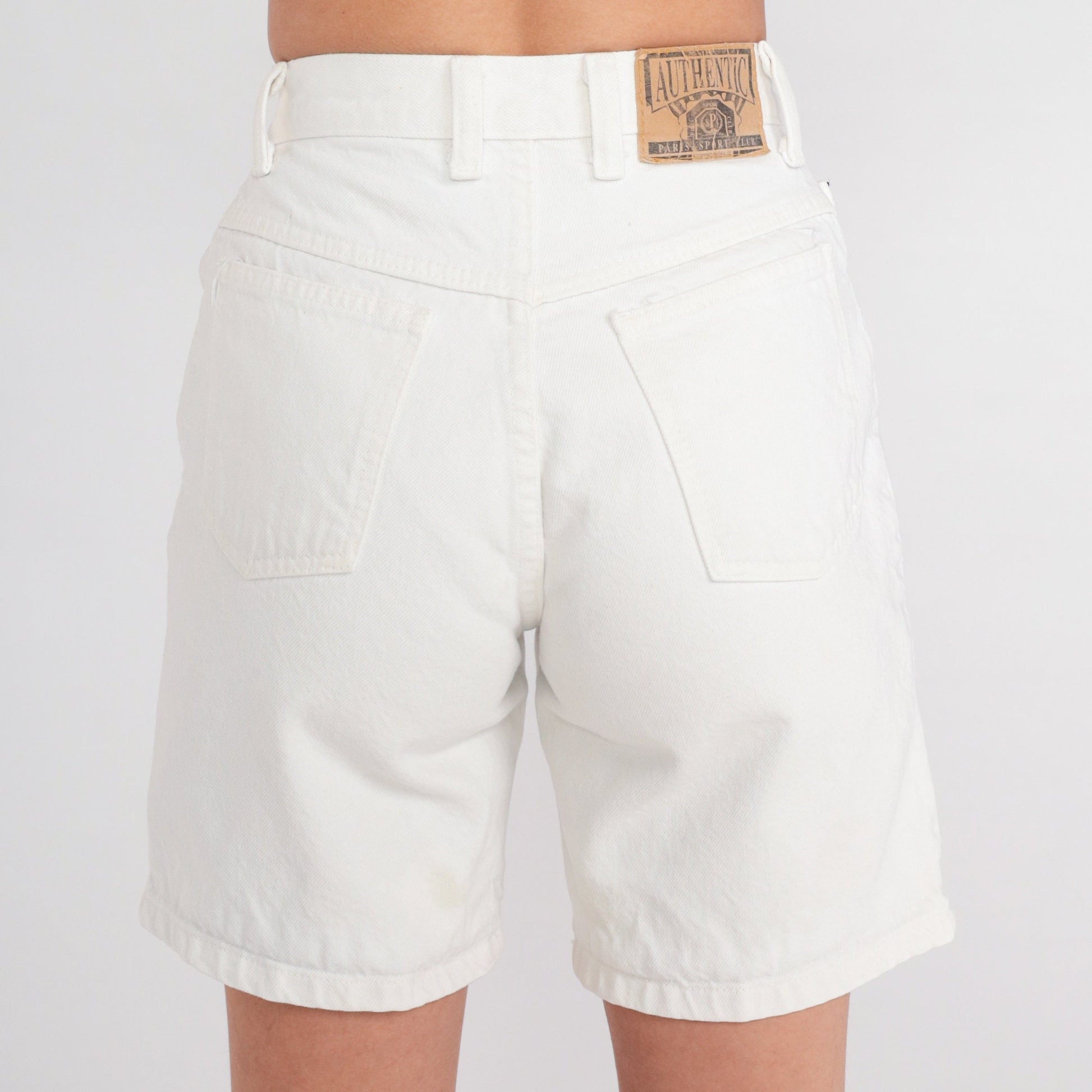 90s White Denim Shorts High Waist Cotton Jean Shorts XXS