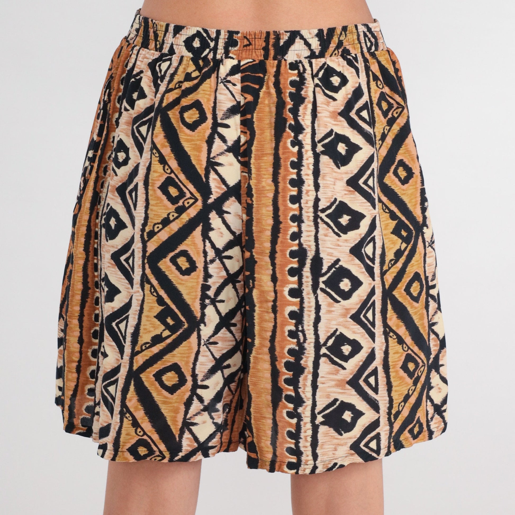 90s Gantos Geometric Abstract Shorts High Waist Wide Leg Small