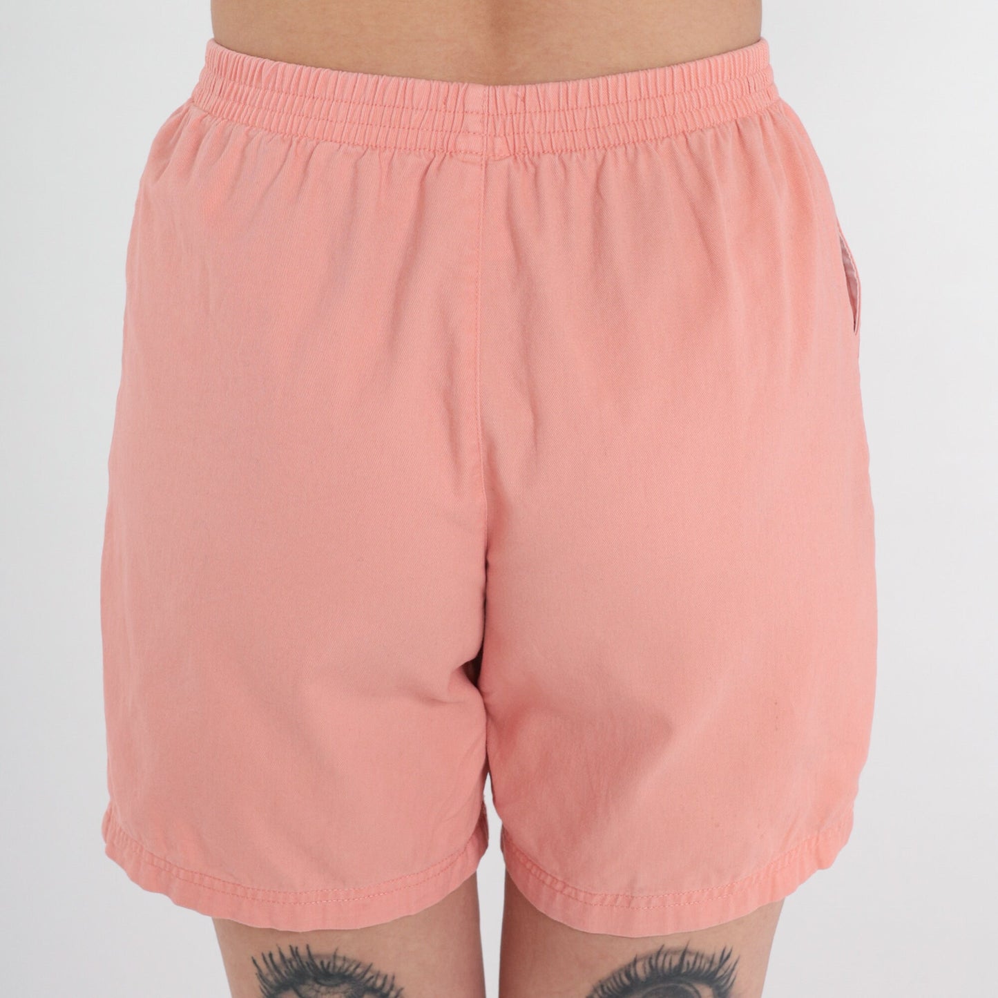 00s Pink Cotton High-Waist Shorts Elastic Waist Small S