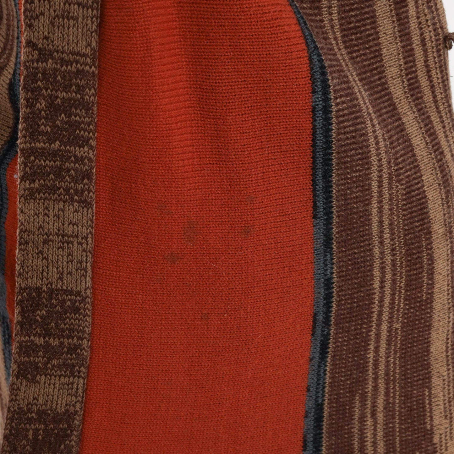 70s Rust Orange Space Dye Cardigan Southwestern Striped Knit Small