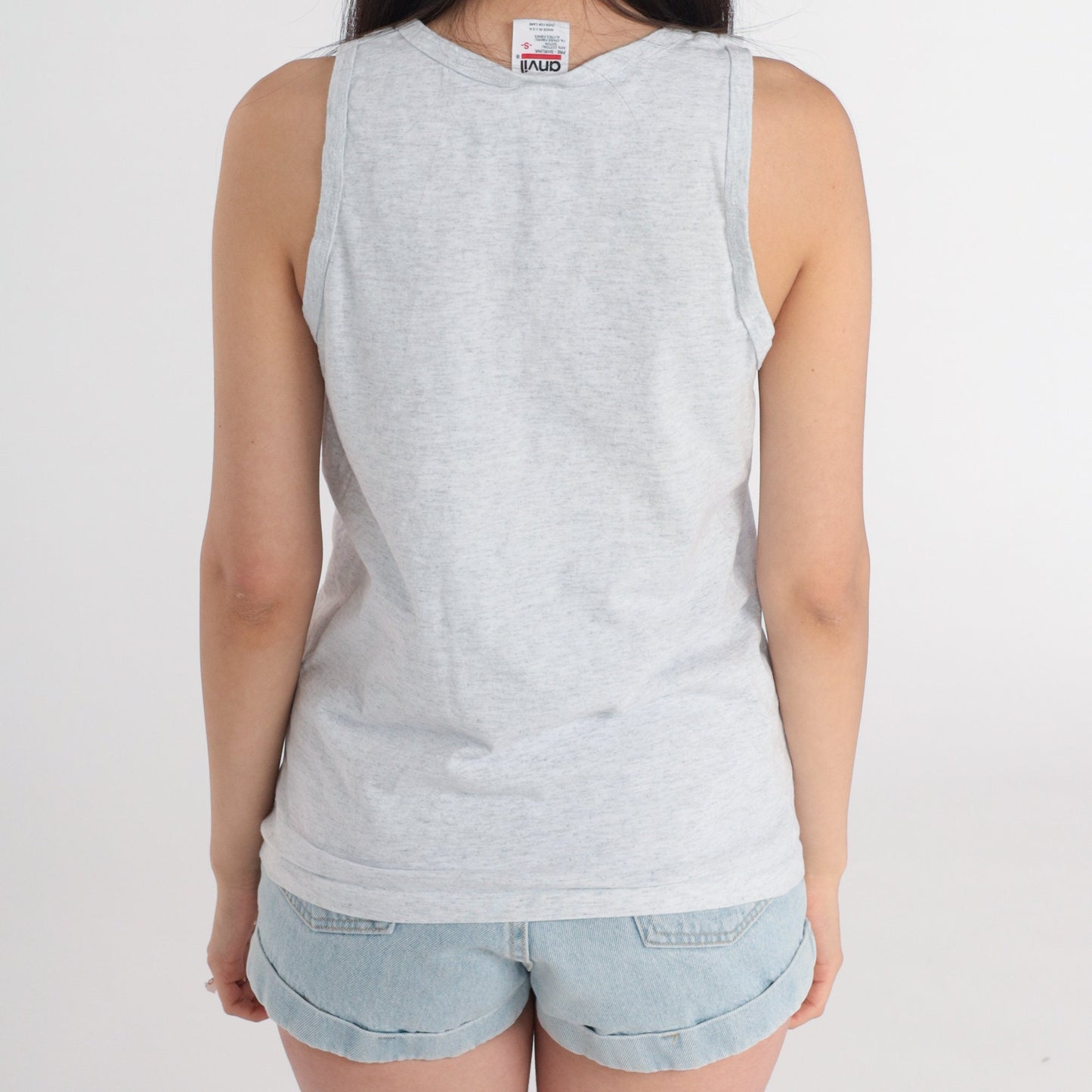 90s Lake Powell Fish Graphic Tank Top Heather Grey Small