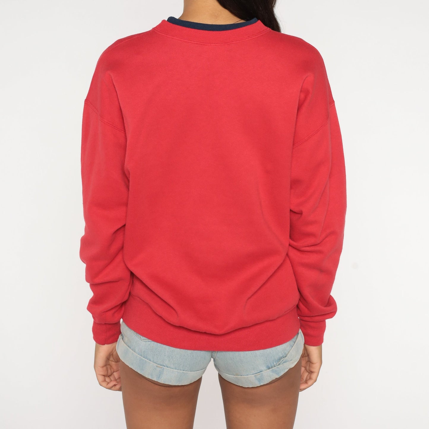 90s Cat Dog Friends Fur-ever Sweatshirt Red Graphic Crewneck Medium
