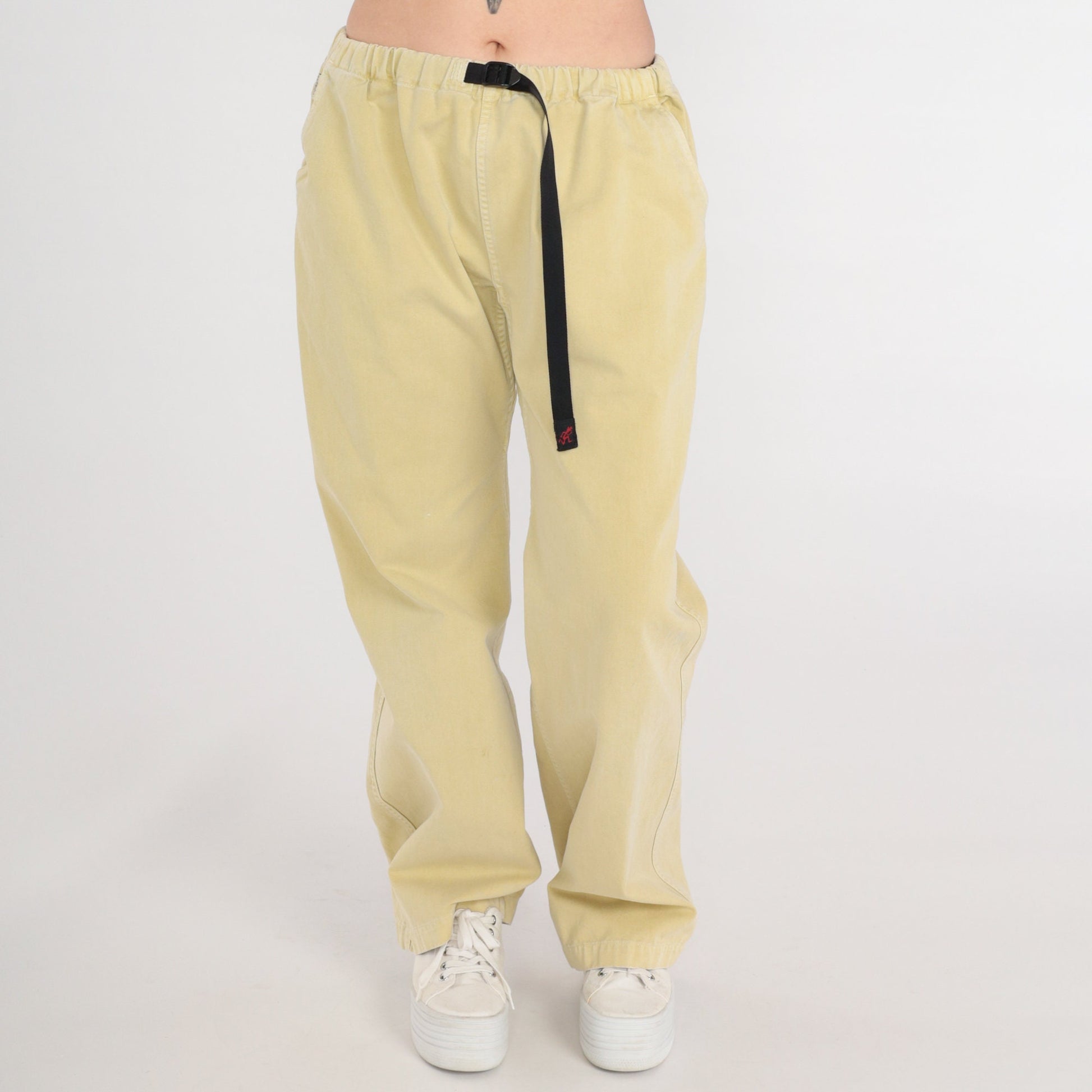90s Gramicci Yellow Drawstring Pants Cotton Climbing Wear Extra Large