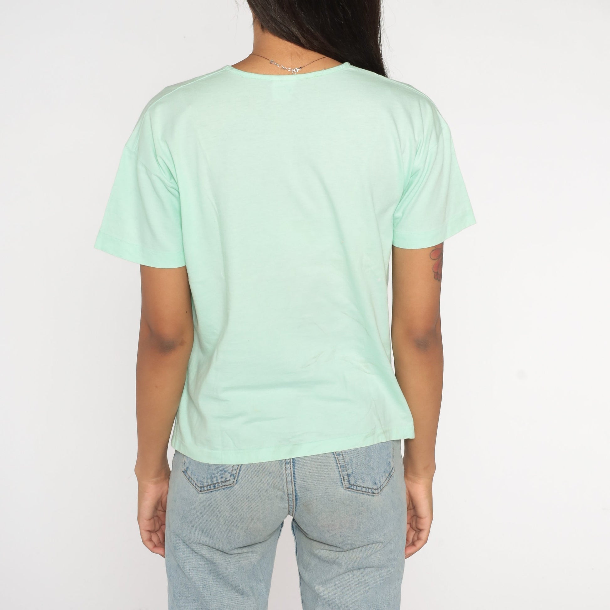 90s Youth Science Institute Wildflower Graphic T-Shirt Green Single Stitch Medium