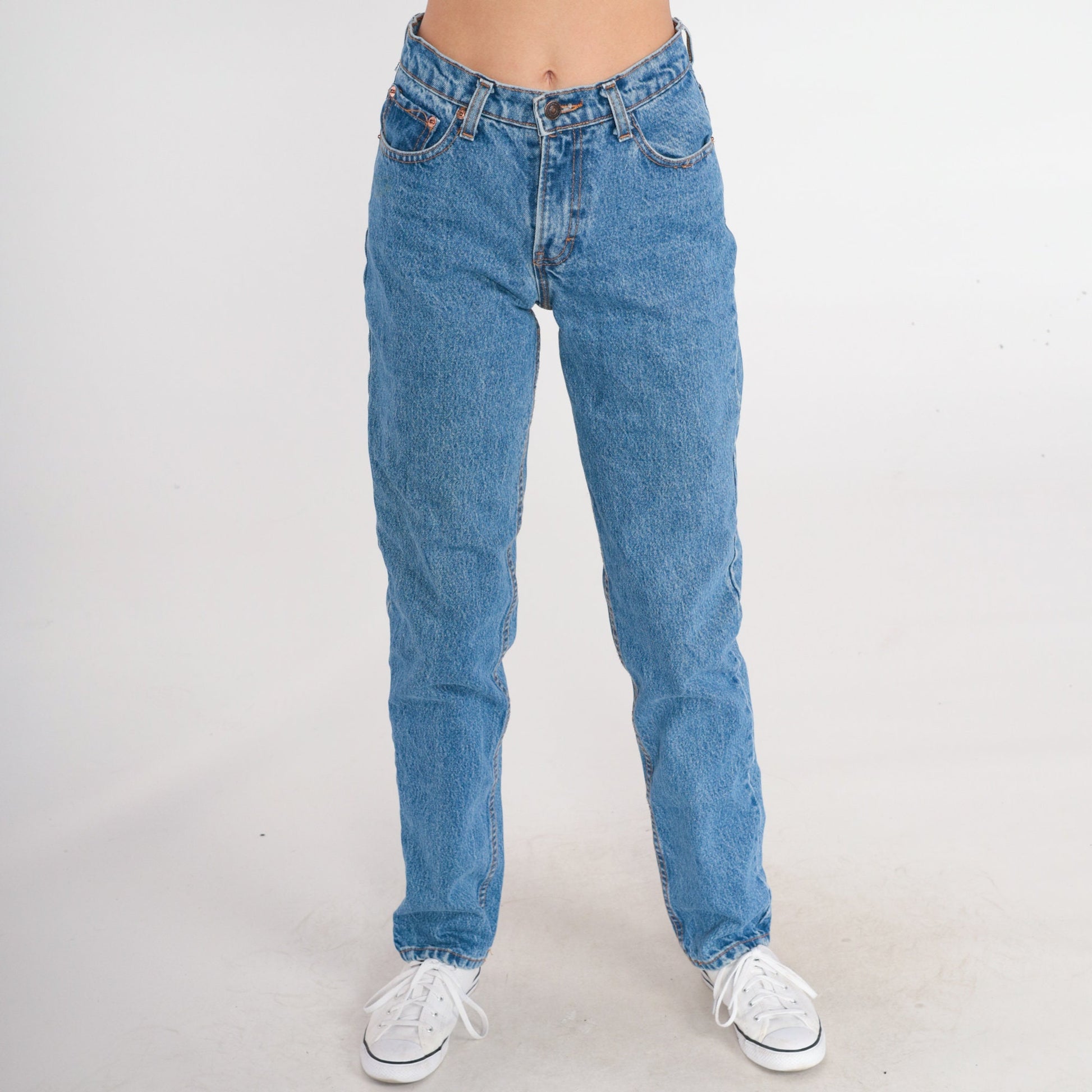 90s Jordache Blue Denim Jeans Mid Rise Straight Leg Extra Small XS