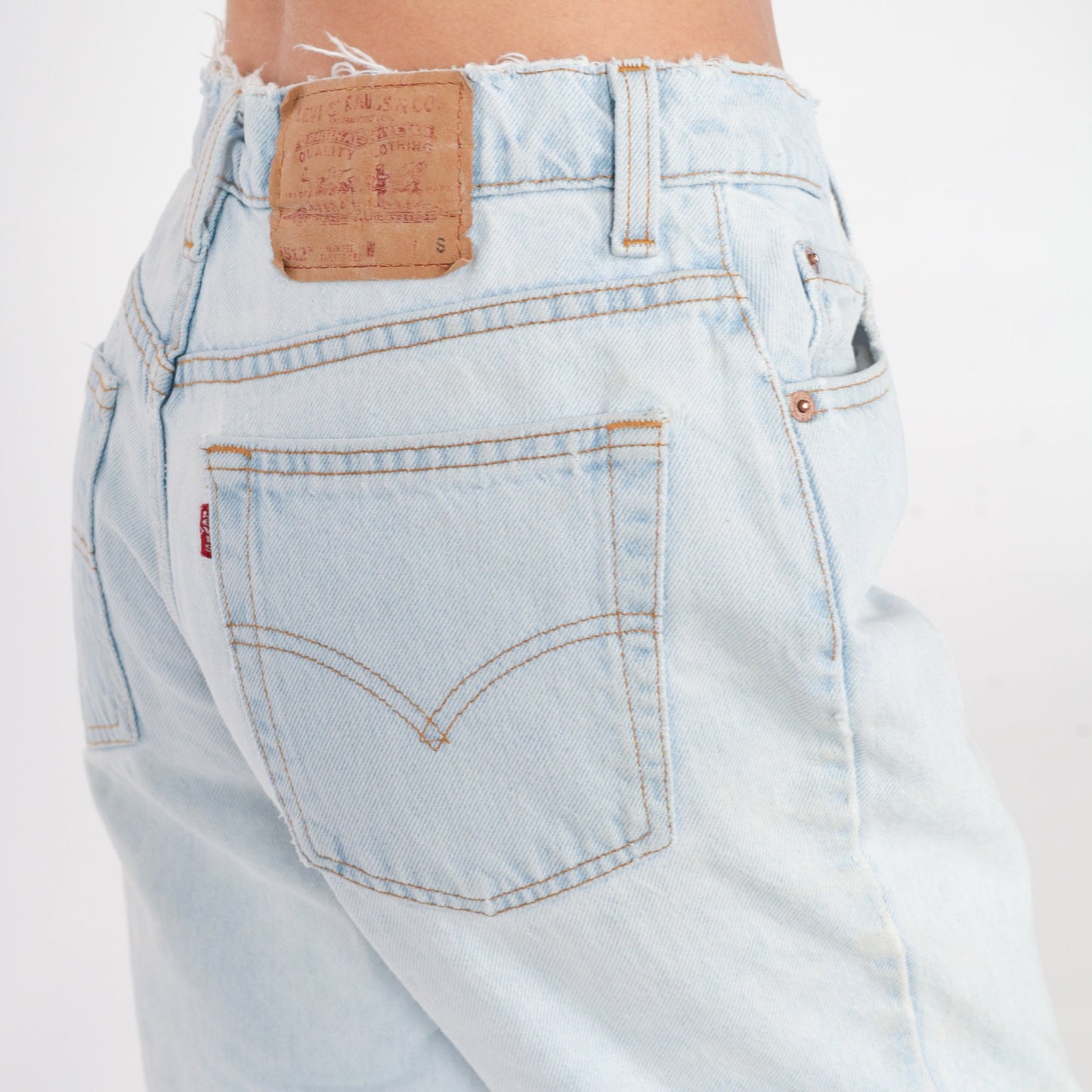 90s Levi's 512 High-Rise Mom Jeans Light Wash Tapered Cropped Medium Short