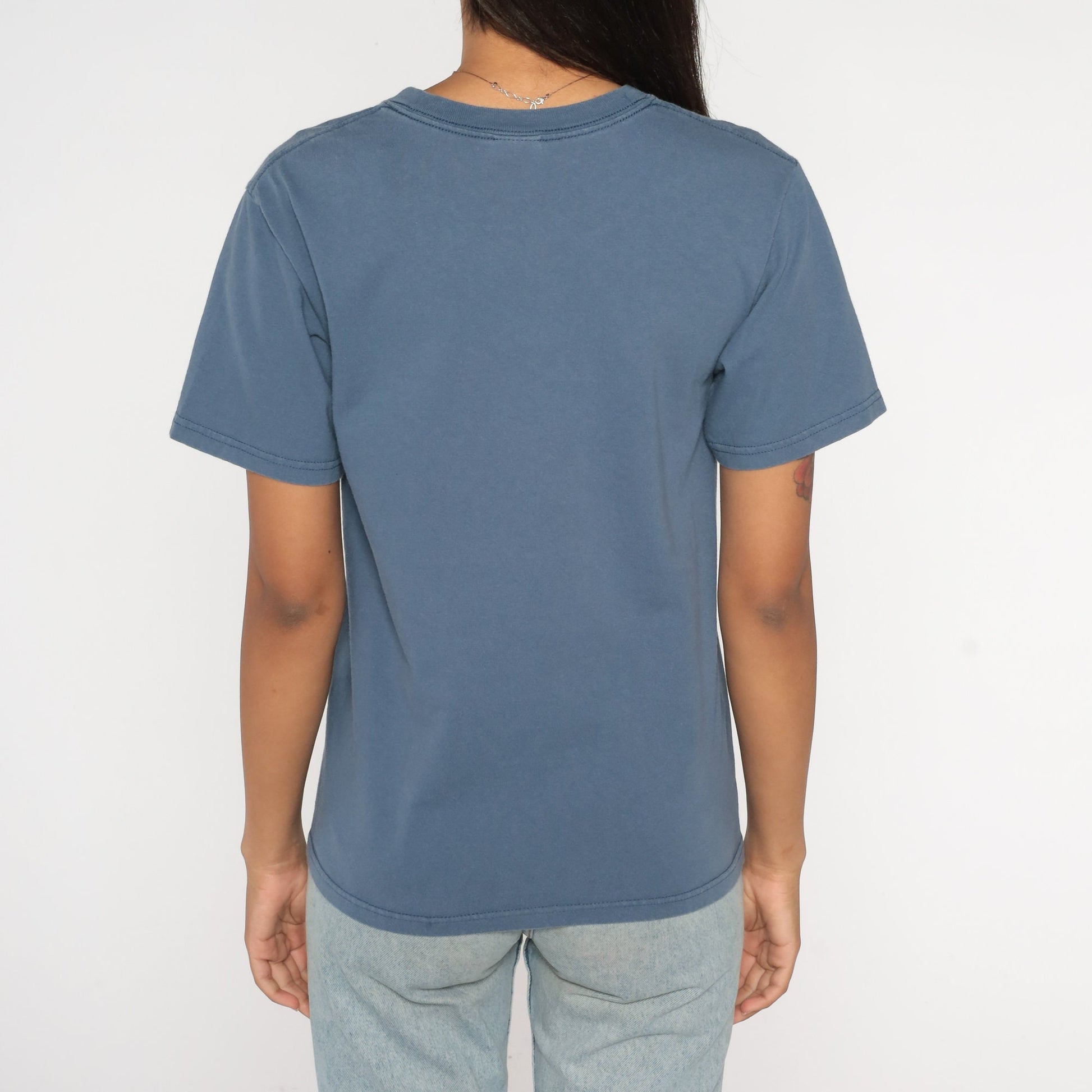 90s Loretto Chapel Santa Fe New Mexico Graphic T-Shirt Blue Small