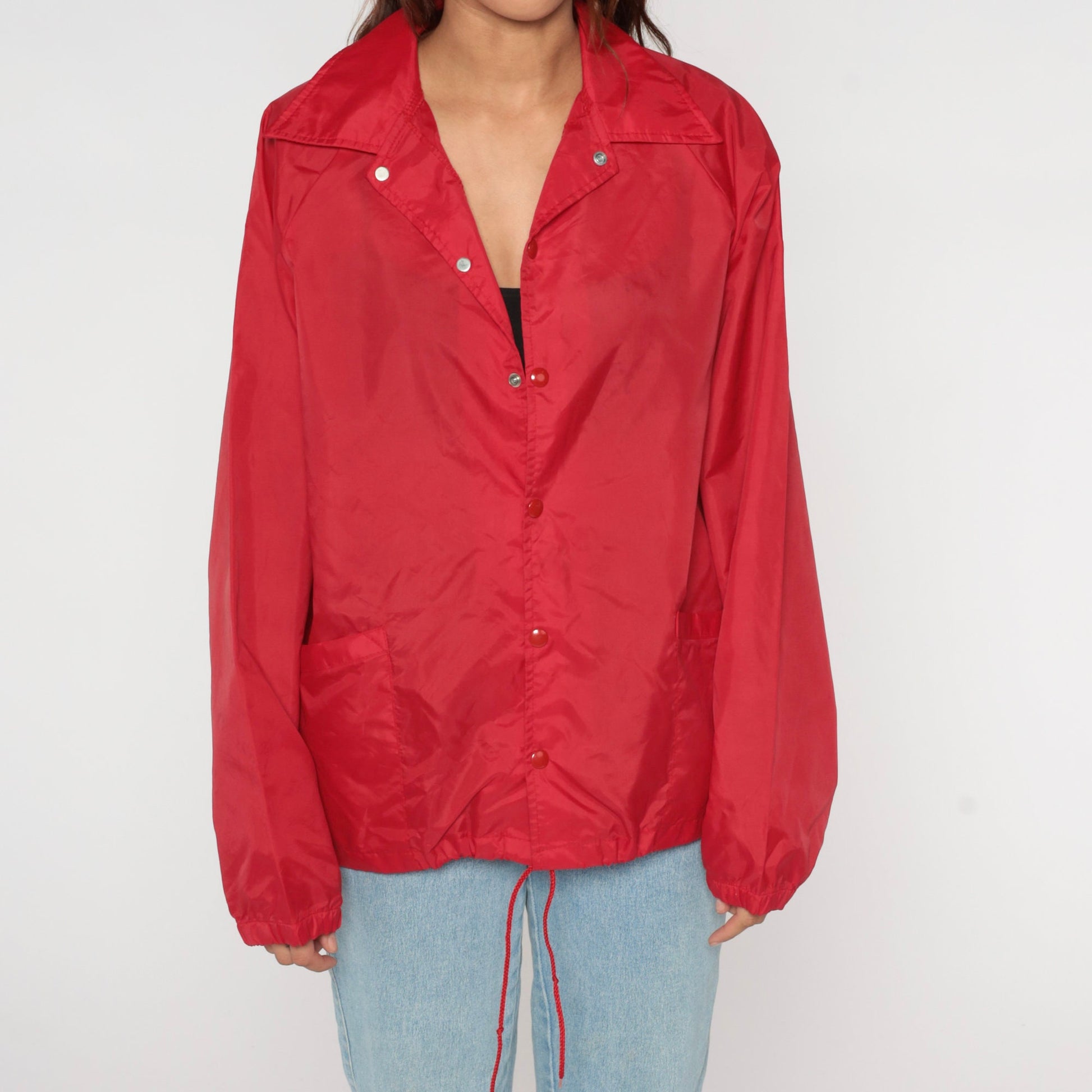 70s Auburn Sportswear Casino Windbreaker Red Sam's Town Gold River Laughlin Nevada Medium